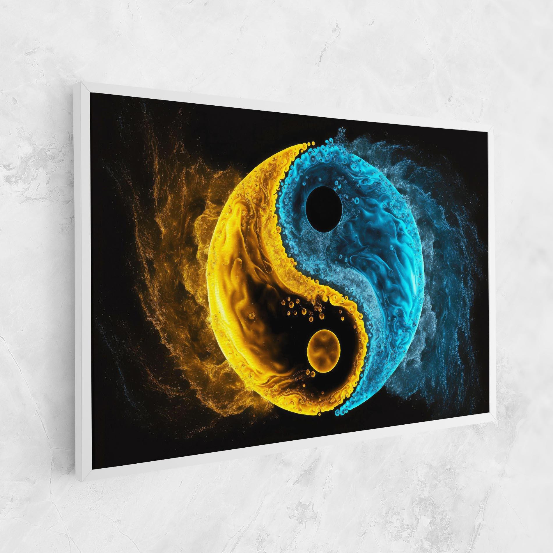 Vászonkép Yellow Blue Yinyang mockup 1
