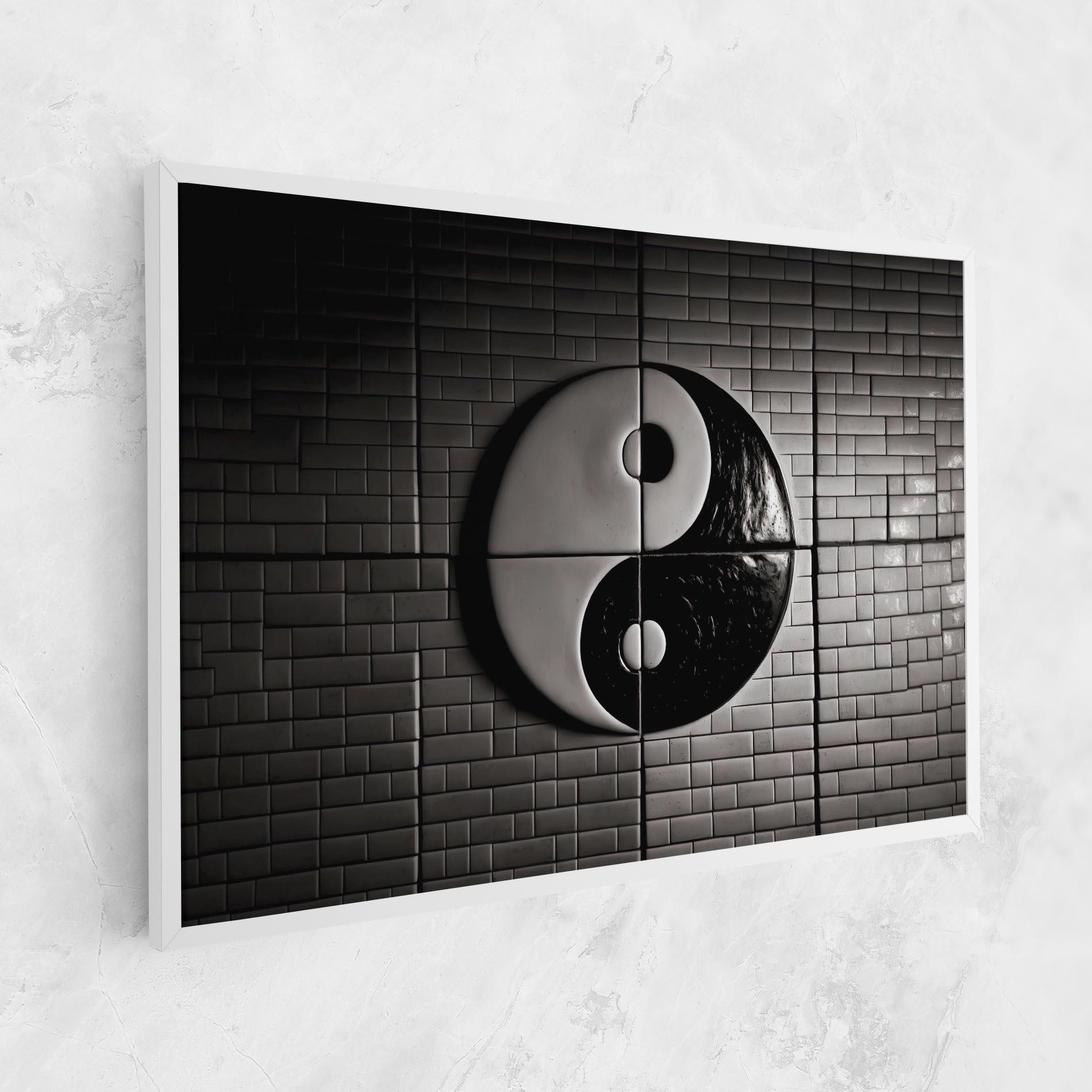 Vászonkép Yinyang Tiles Wall mockup 1