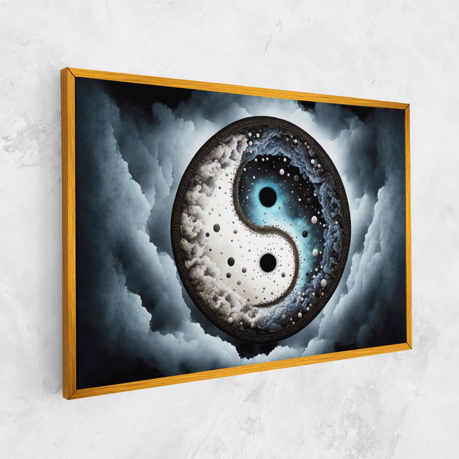 Vászonkép Black Blue Yinyang mockup 1
