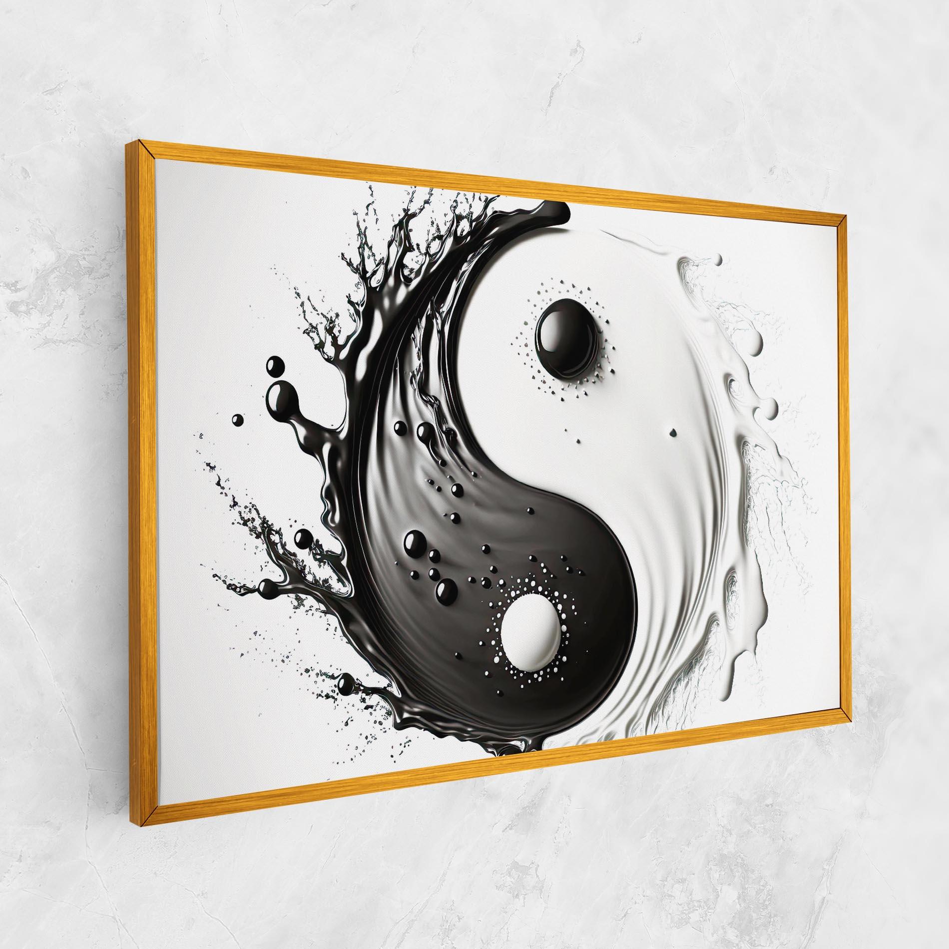 Vászonkép Black Liquid Yinyang mockup 1