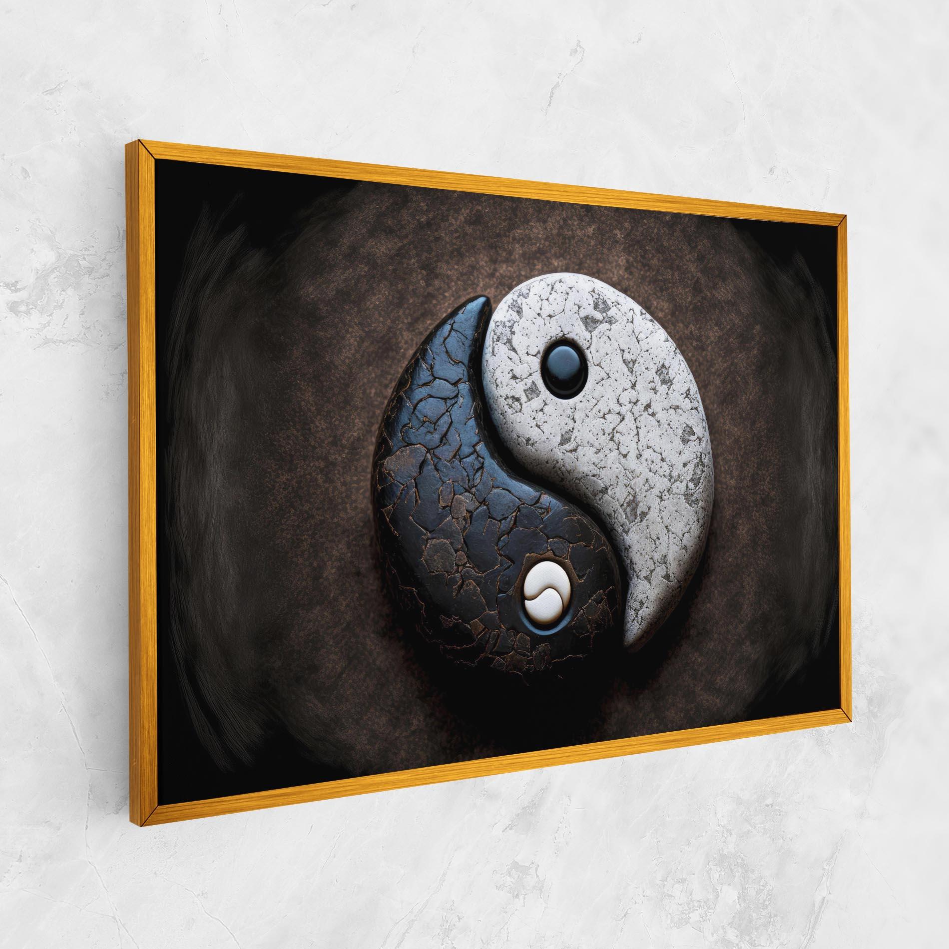 Vászonkép Black Stone Yinyang mockup 1