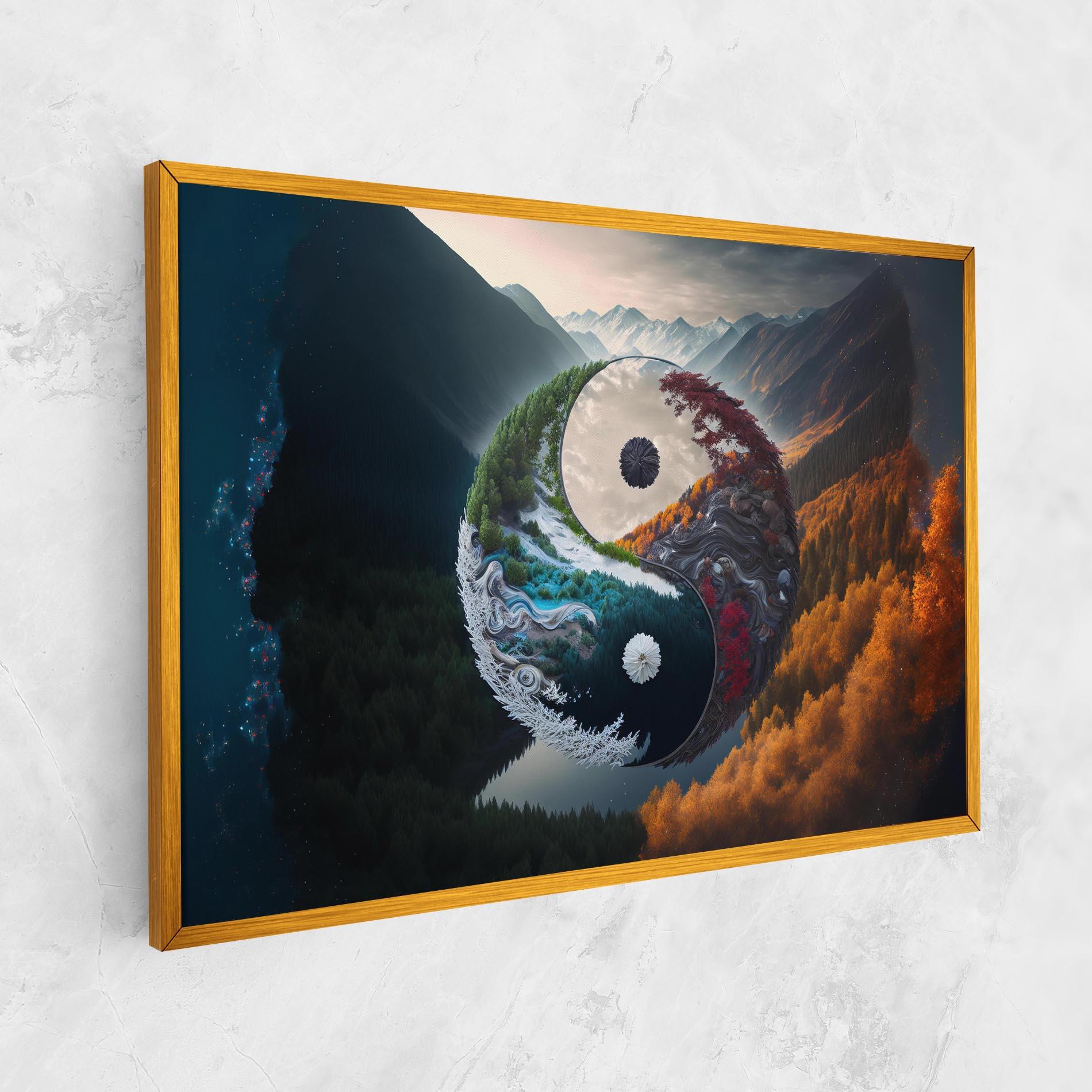 Vászonkép Mountain Yinyang mockup 1