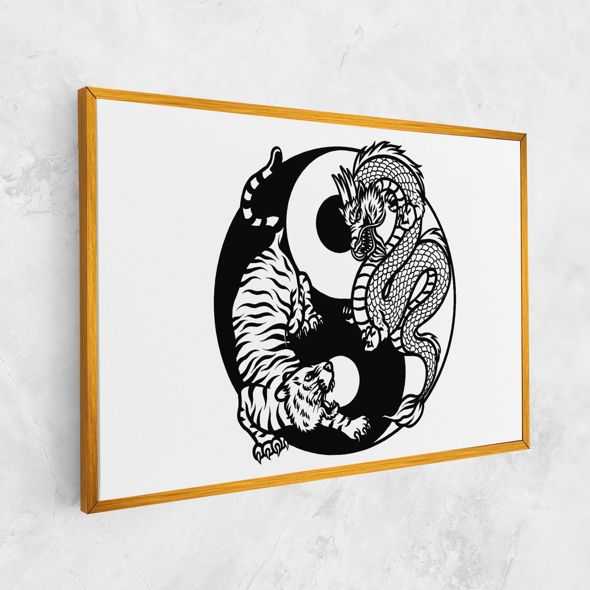 Vászonkép Tiger Dragon Yinyang mockup 1