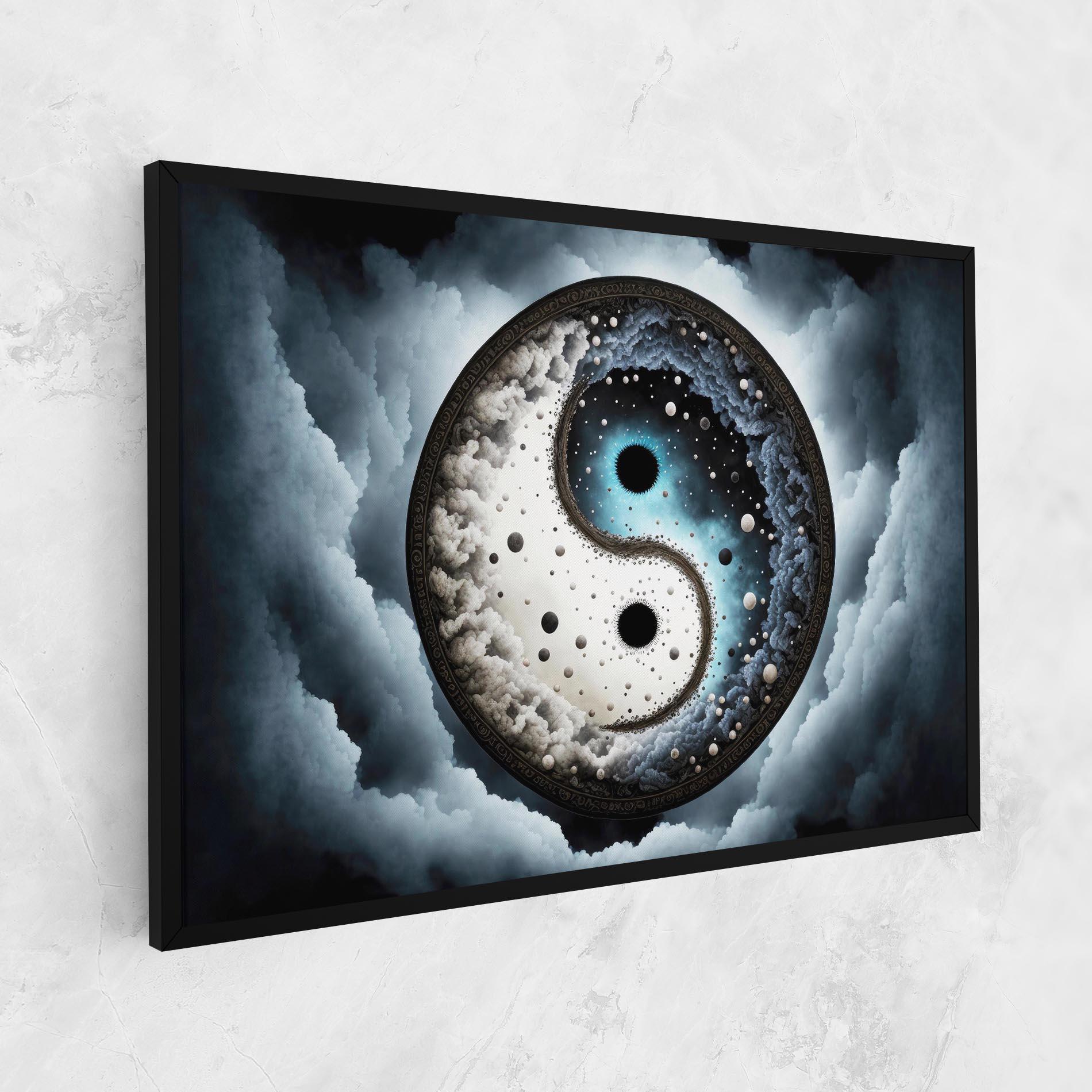 Vászonkép Black Blue Yinyang mockup 1