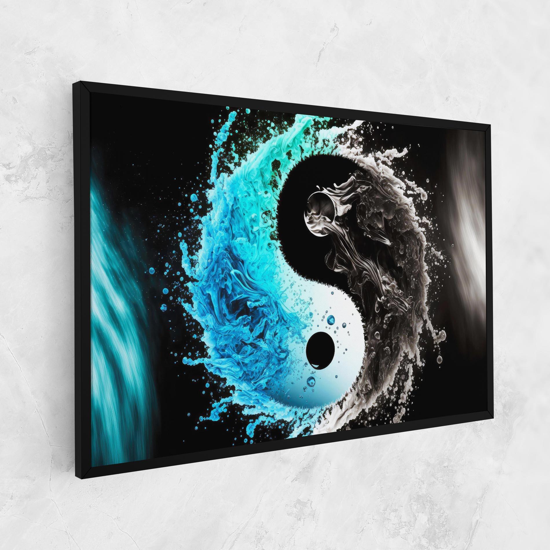 Vászonkép Blue Black Yinyang mockup 1