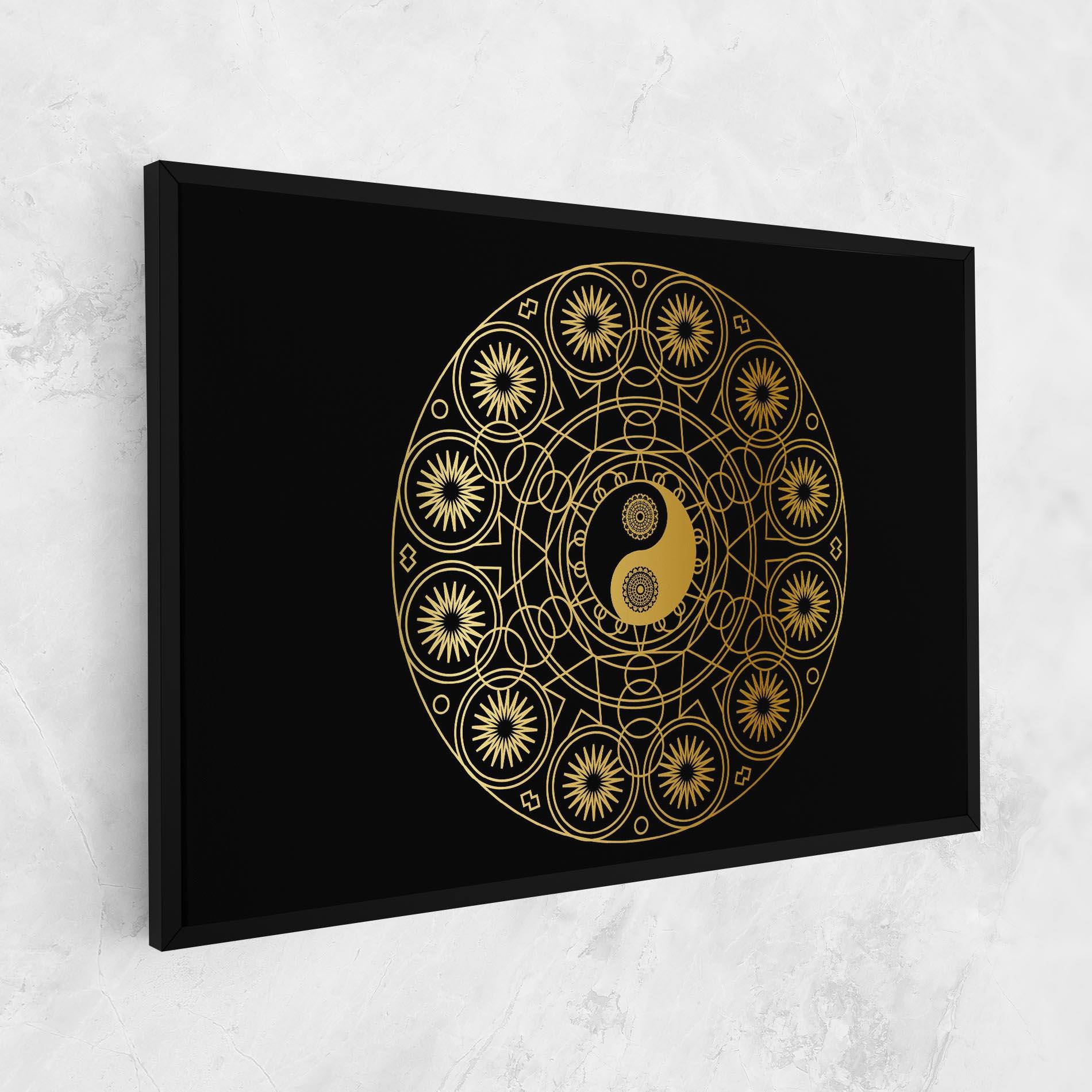 Vászonkép Gold Meditation Mandala mockup 1
