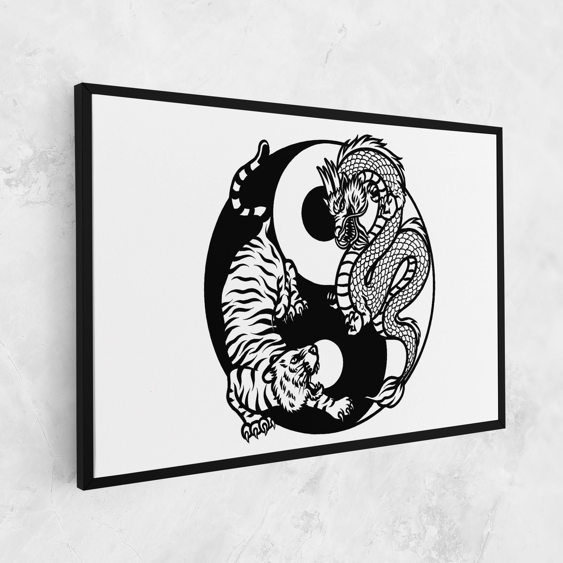 Vászonkép Tiger Dragon Yinyang mockup 1