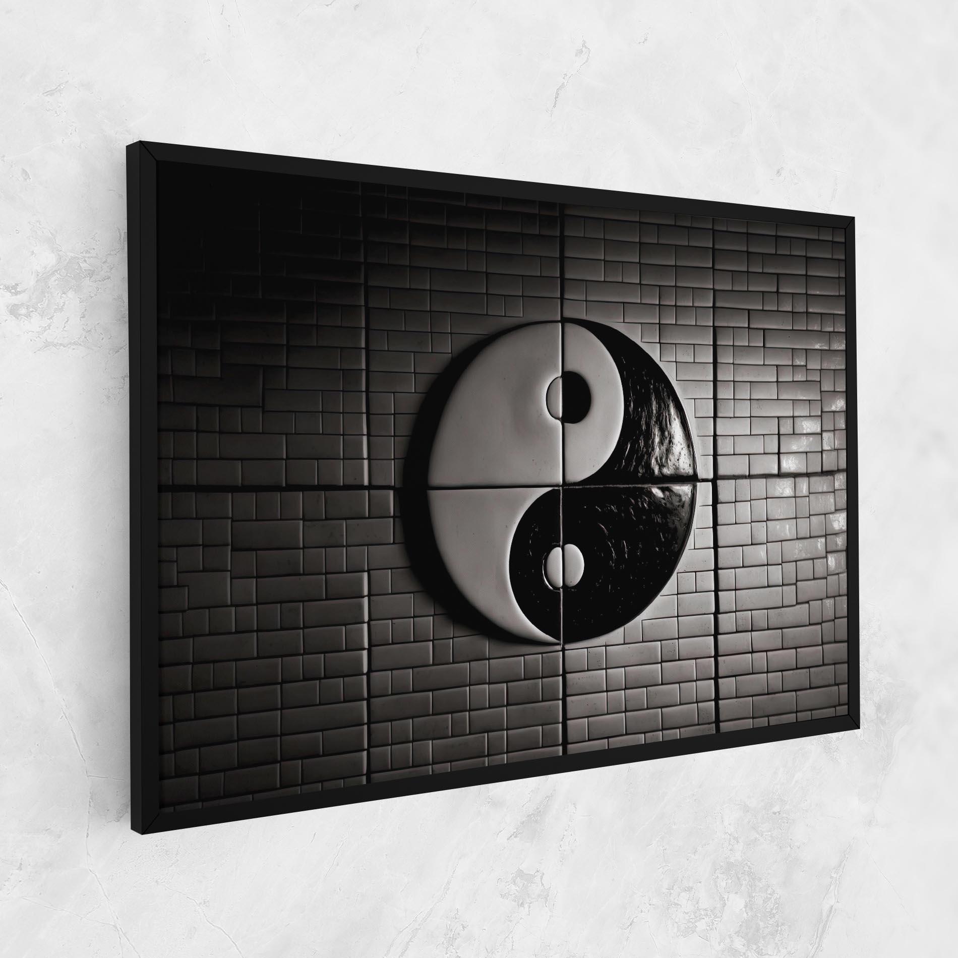 Vászonkép Yinyang Tiles Wall mockup 1