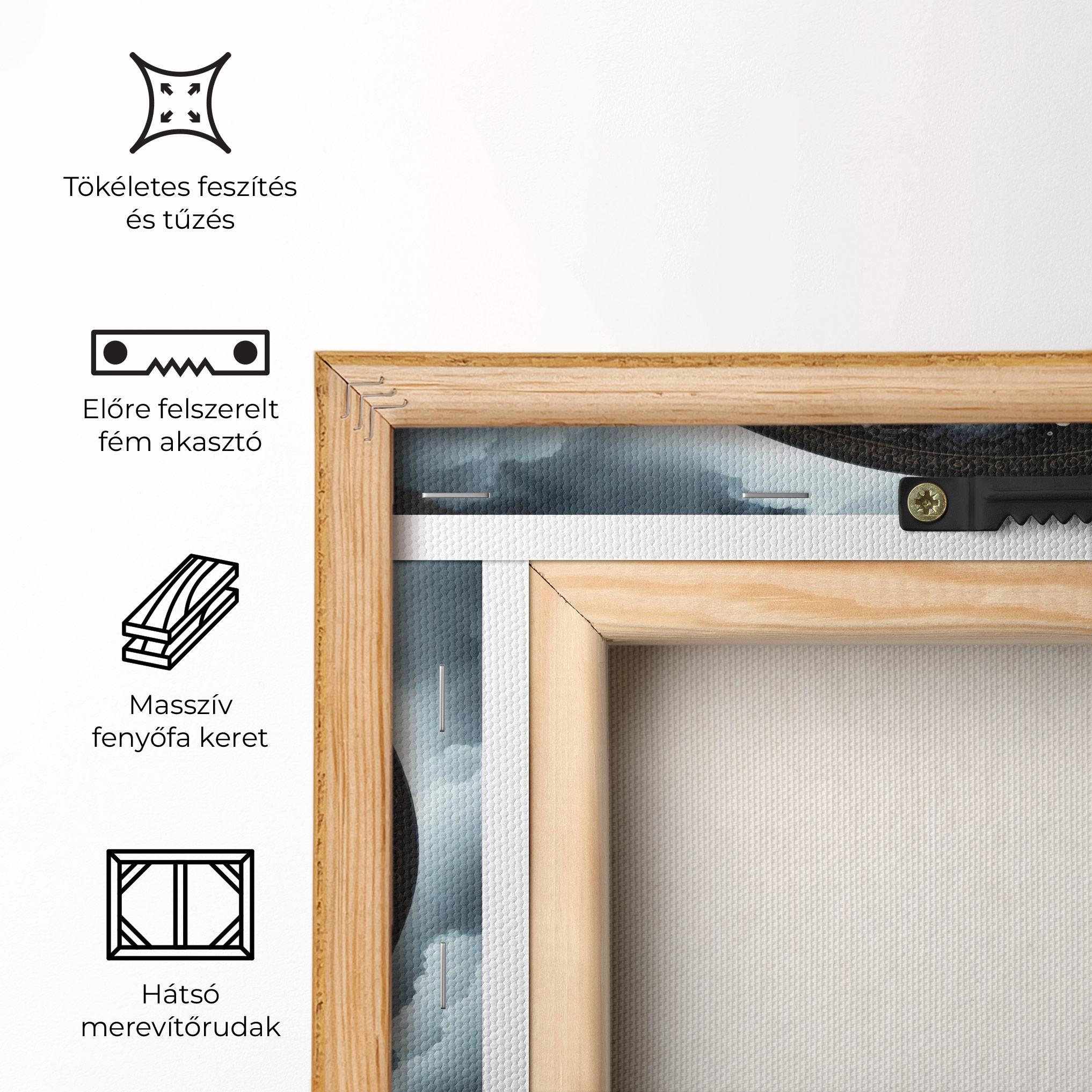 Vászonkép Black Blue Yinyang mockup 5