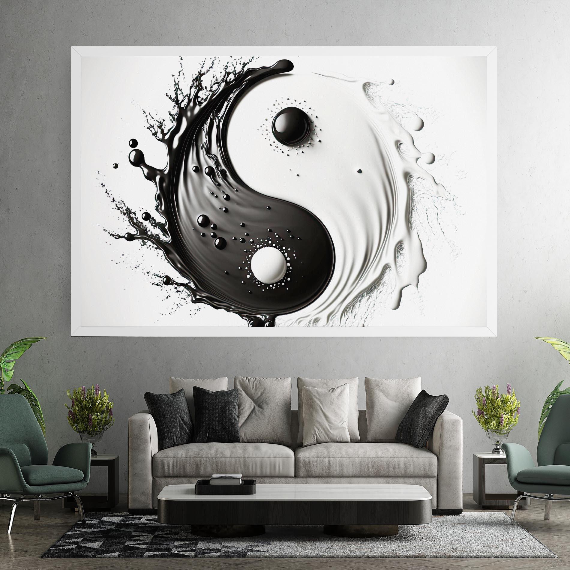 Vászonkép Black Liquid Yinyang mockup 7