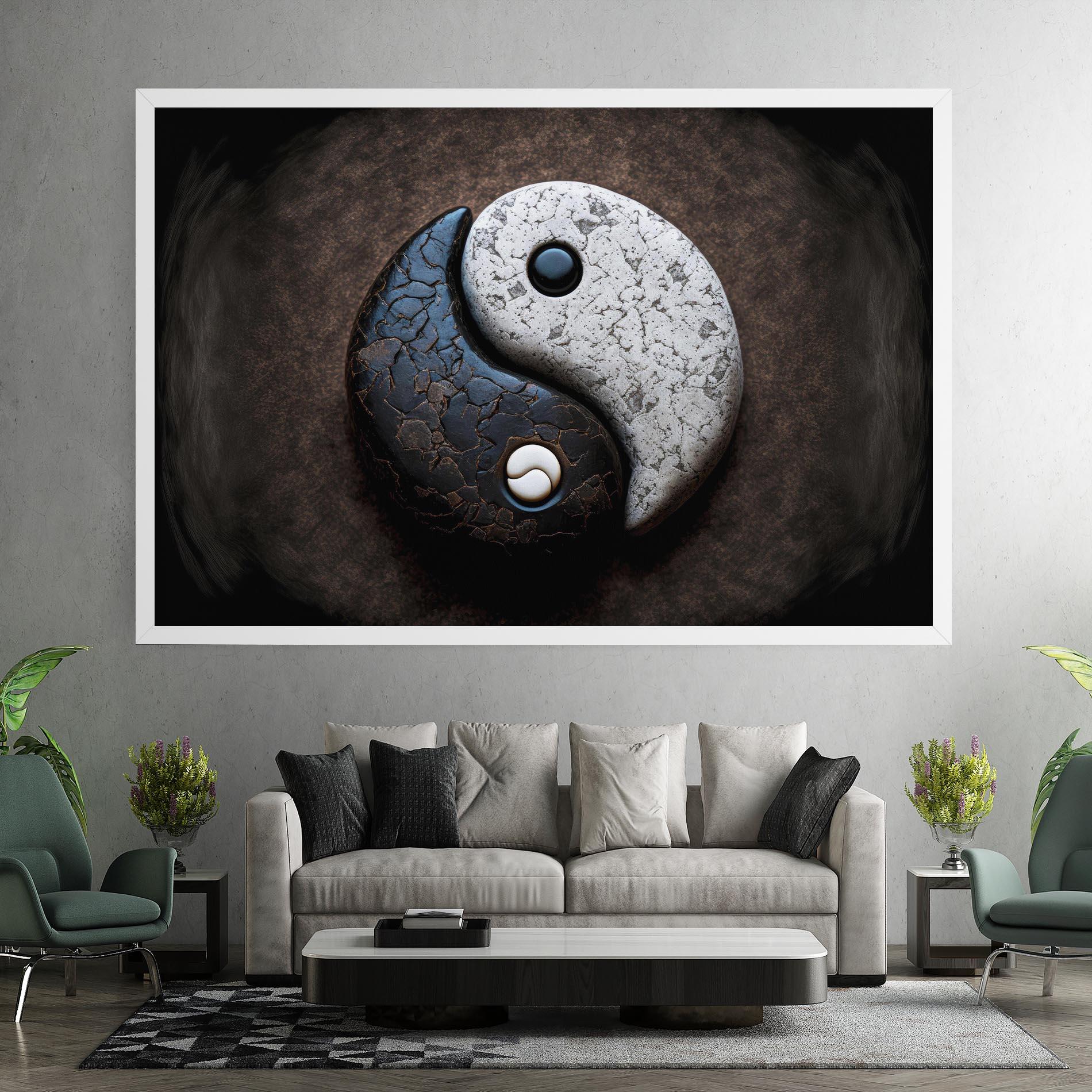 Vászonkép Black Stone Yinyang mockup 7
