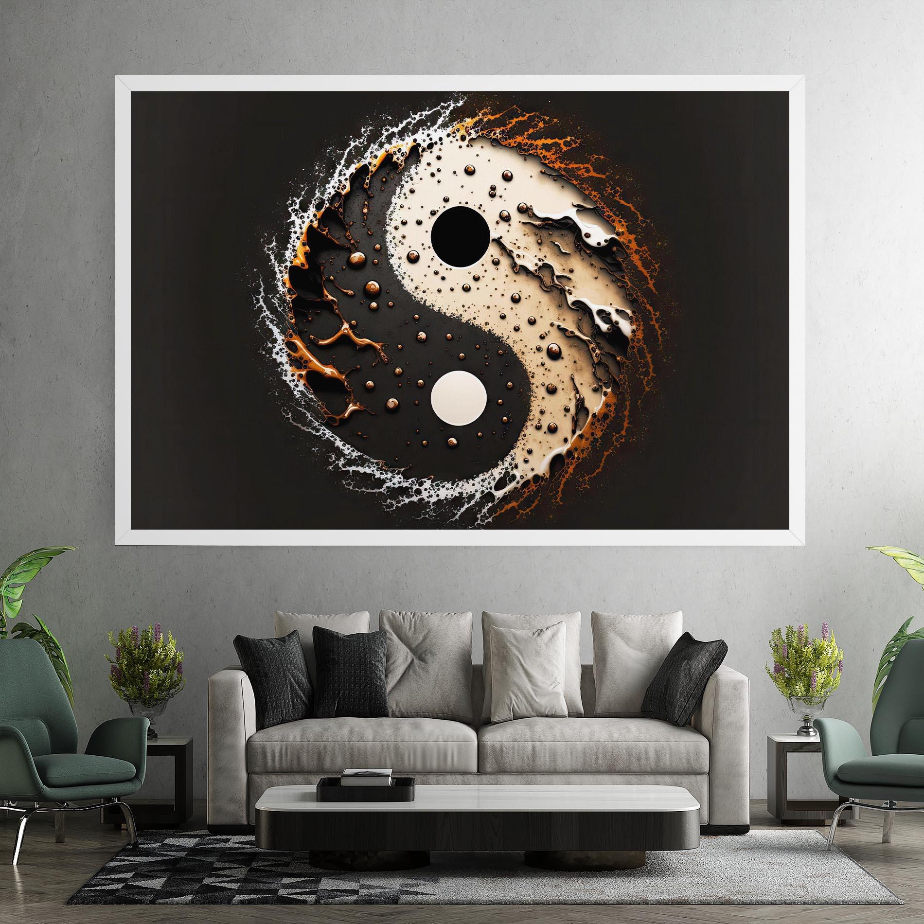 Vászonkép Brown Liquid Yinyang mockup 7