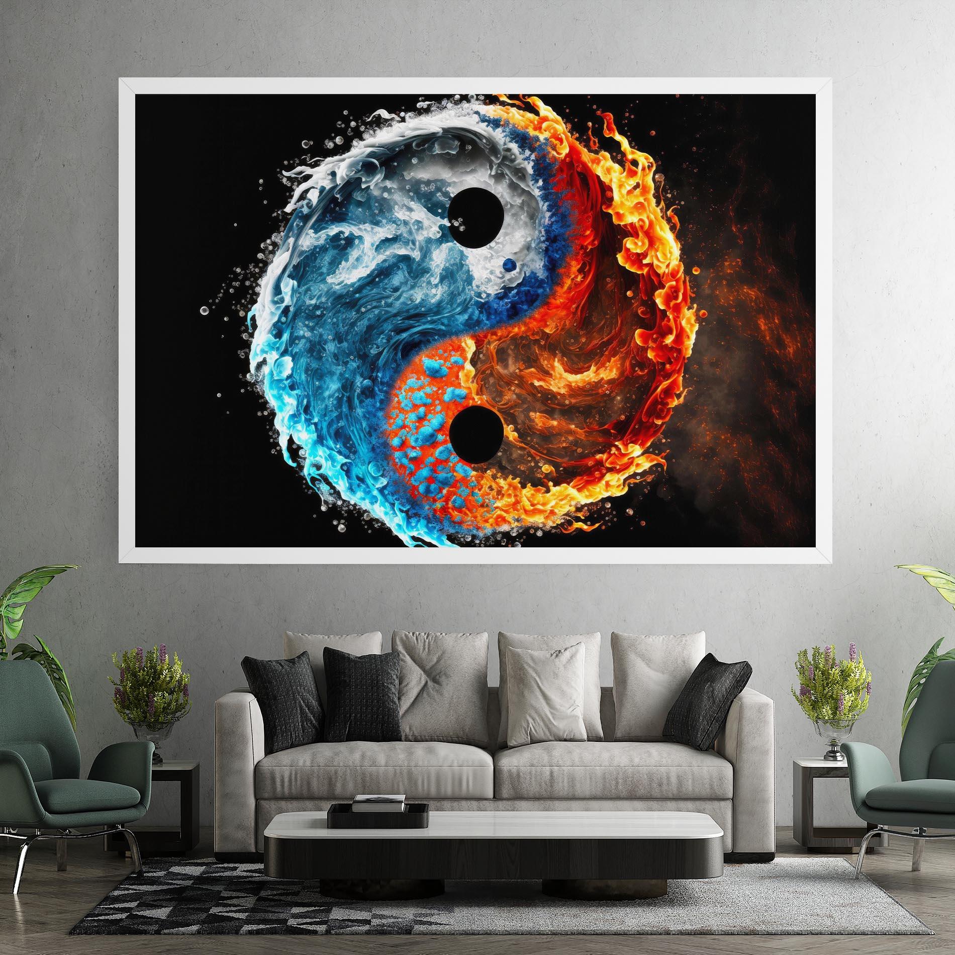 Vászonkép Fire Water Yin Yang mockup 7