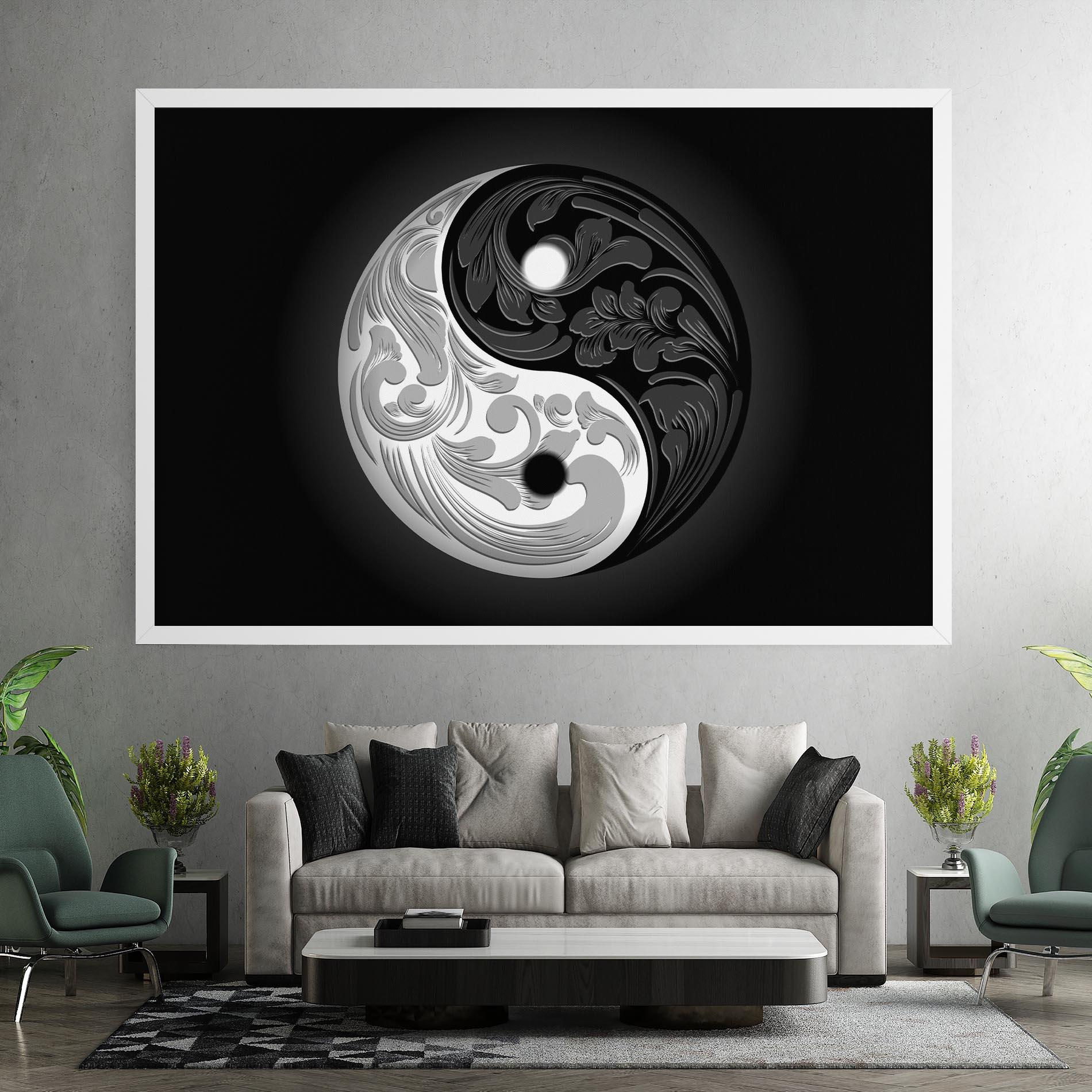 Vászonkép Yinyang Grey mockup 7