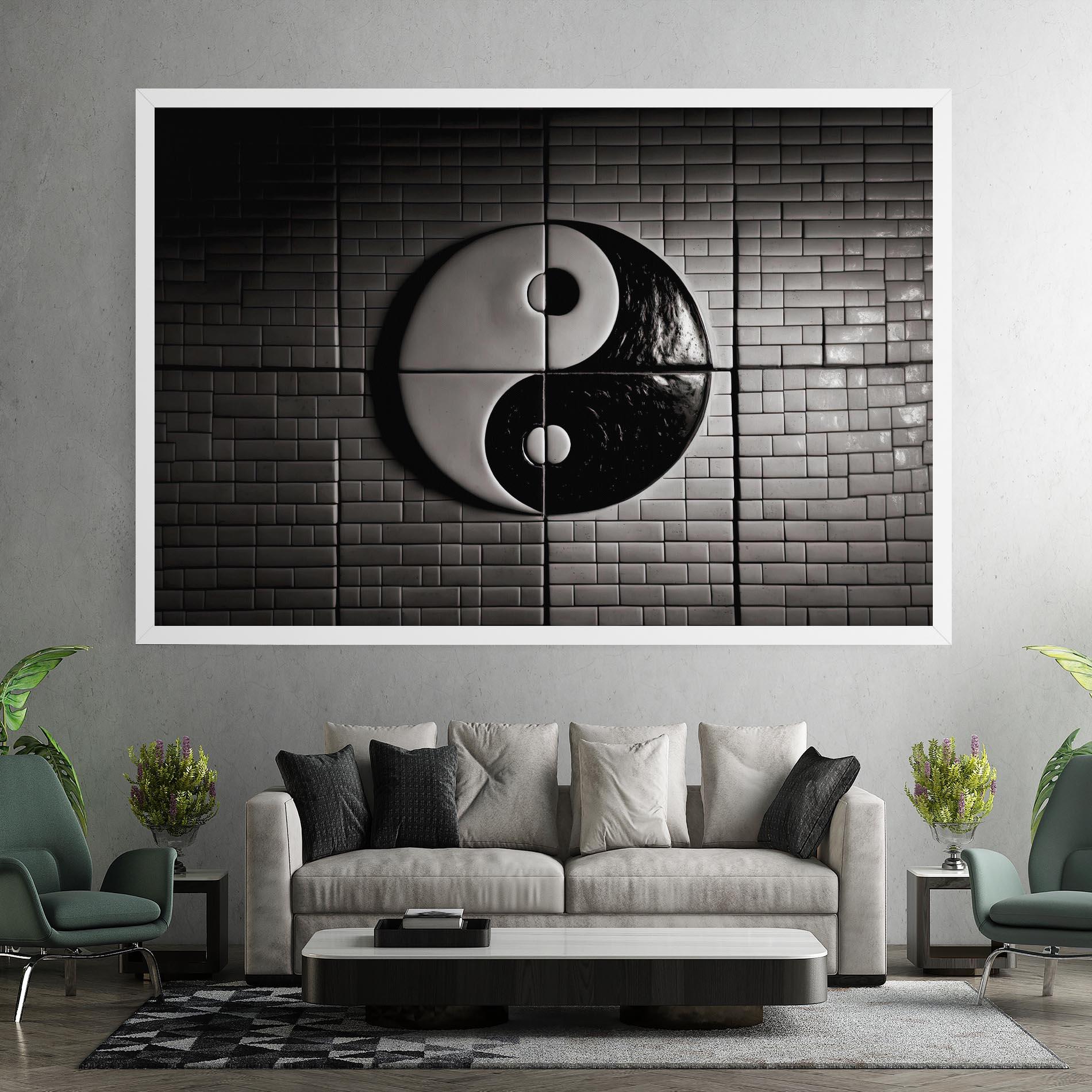 Vászonkép Yinyang Tiles Wall mockup 7