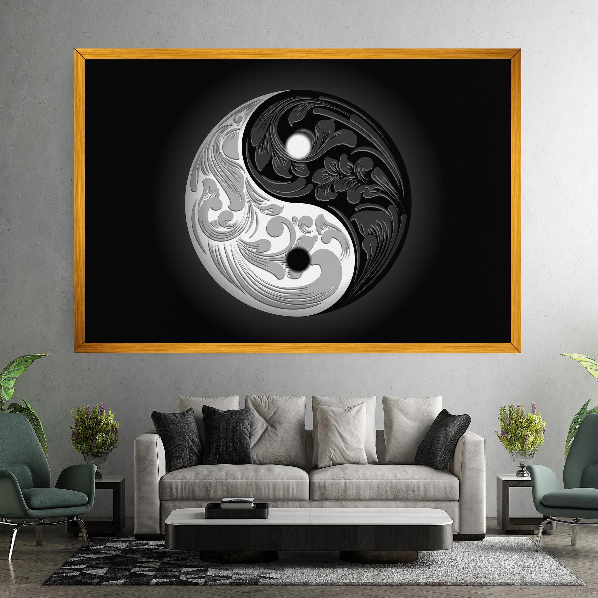 Vászonkép Yinyang Grey mockup 7