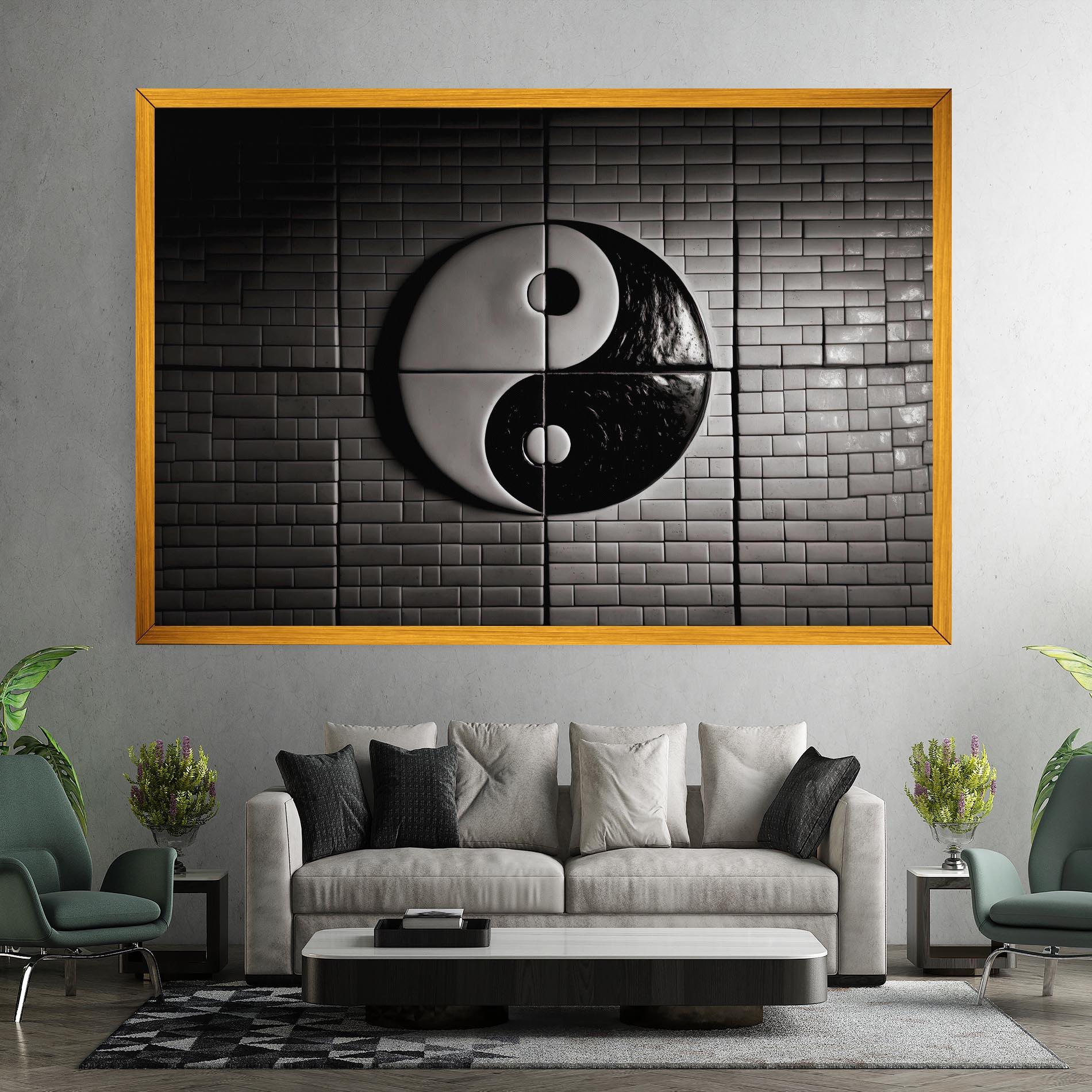 Vászonkép Yinyang Tiles Wall mockup 7