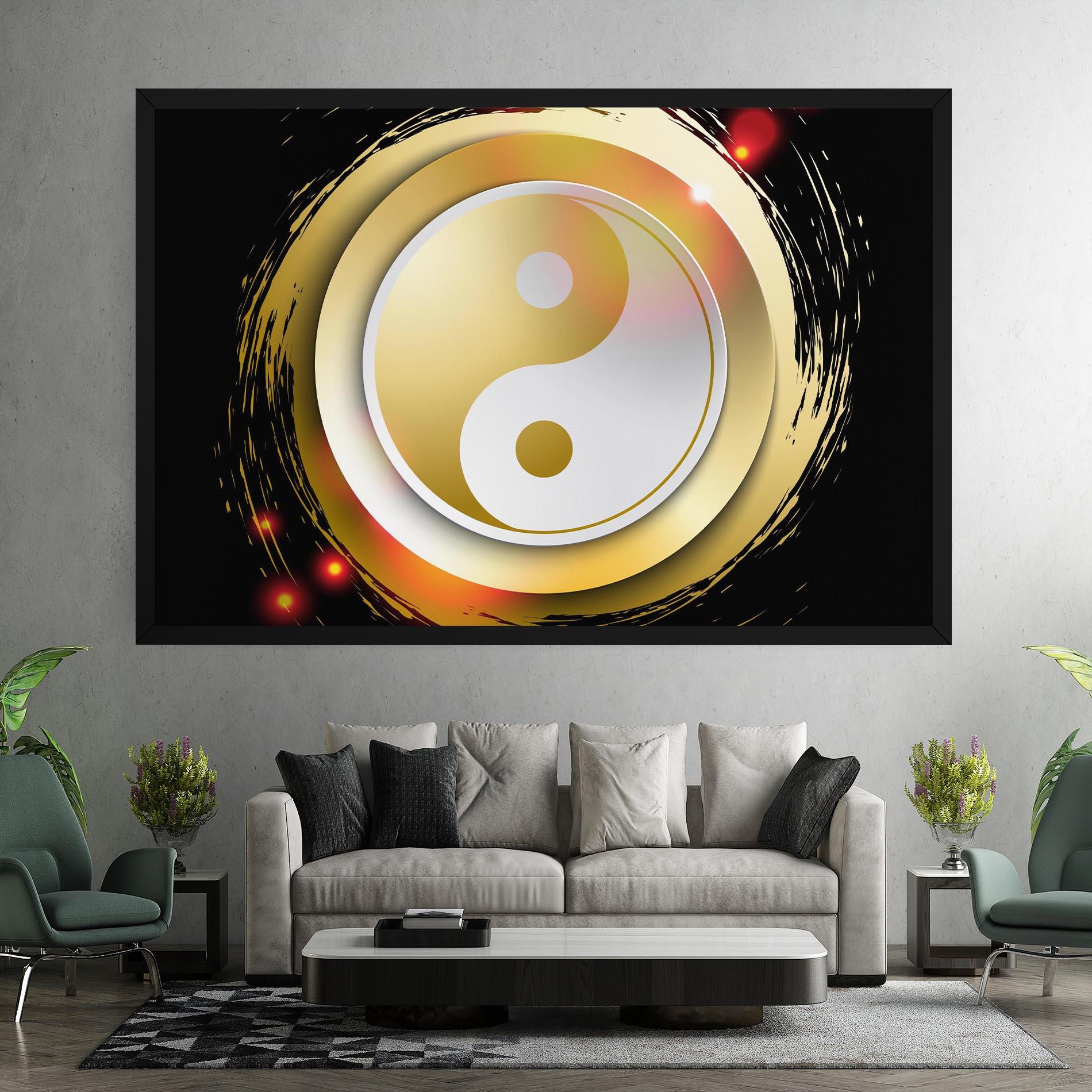 Vászonkép Gold Light Yinyang mockup 7