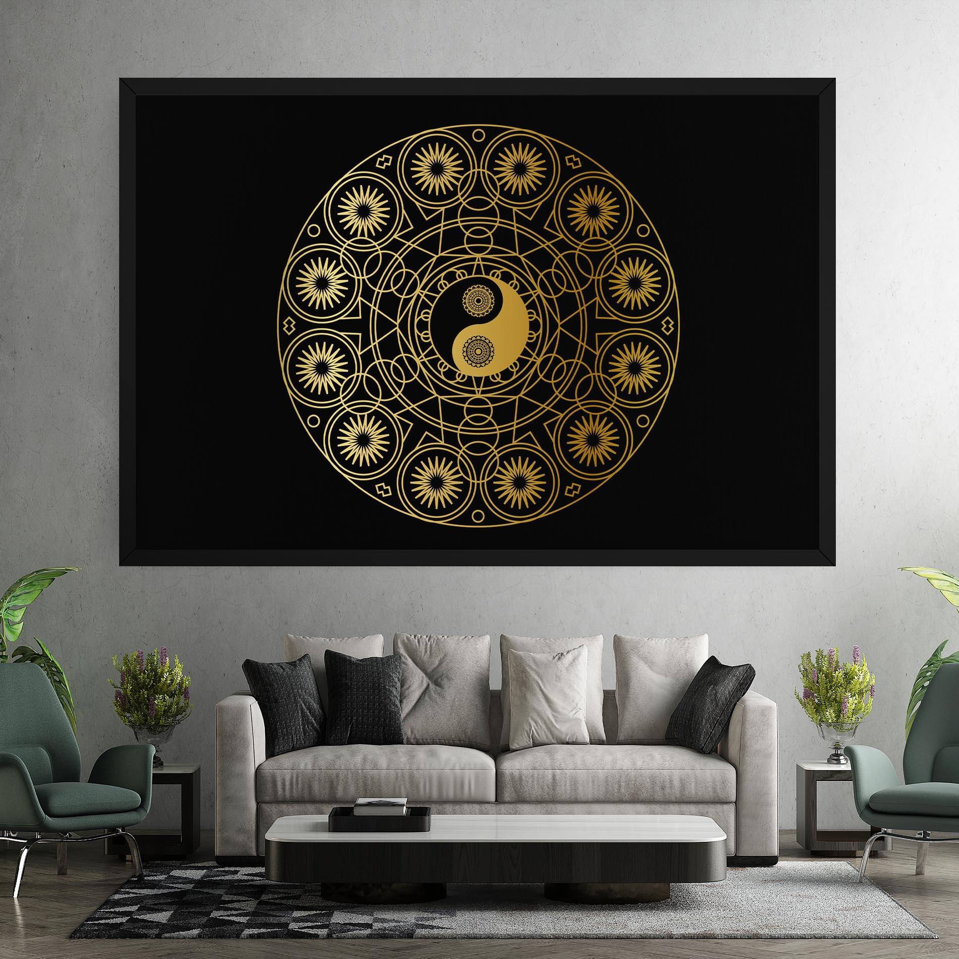 Vászonkép Gold Meditation Mandala mockup 7