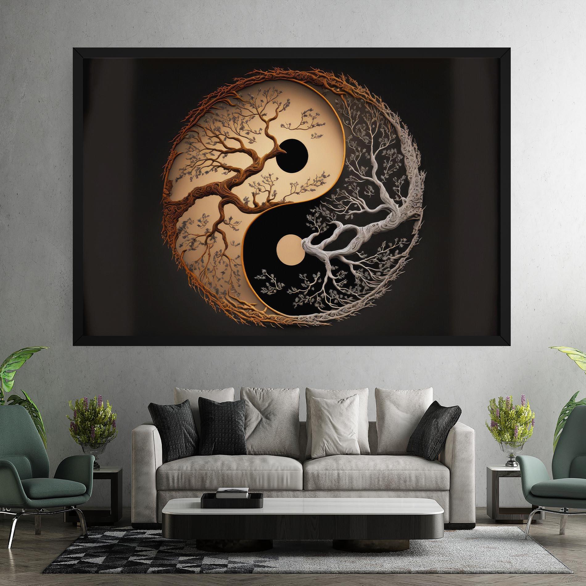 Vászonkép Old Tree Yinyang mockup 7