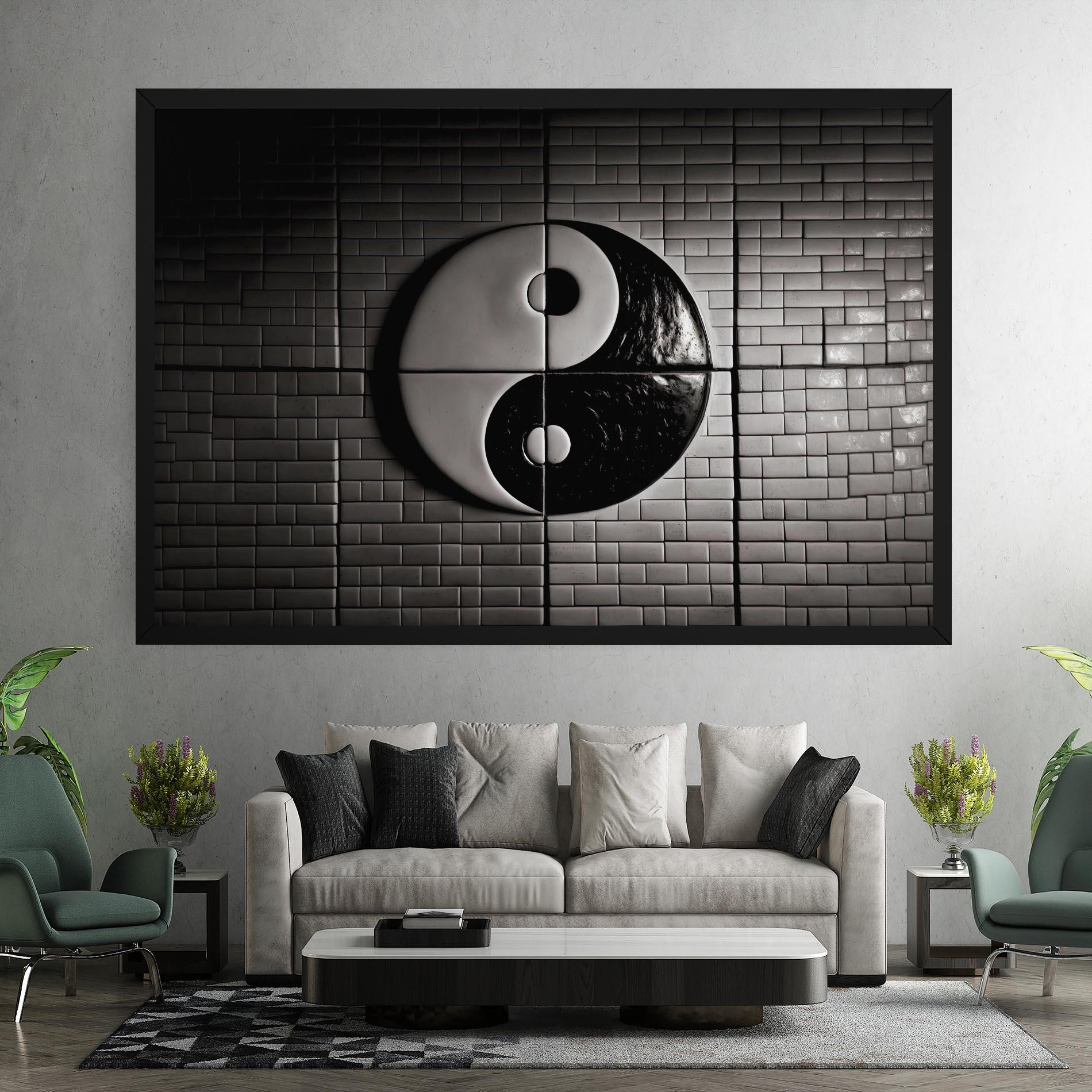 Vászonkép Yinyang Tiles Wall mockup 7