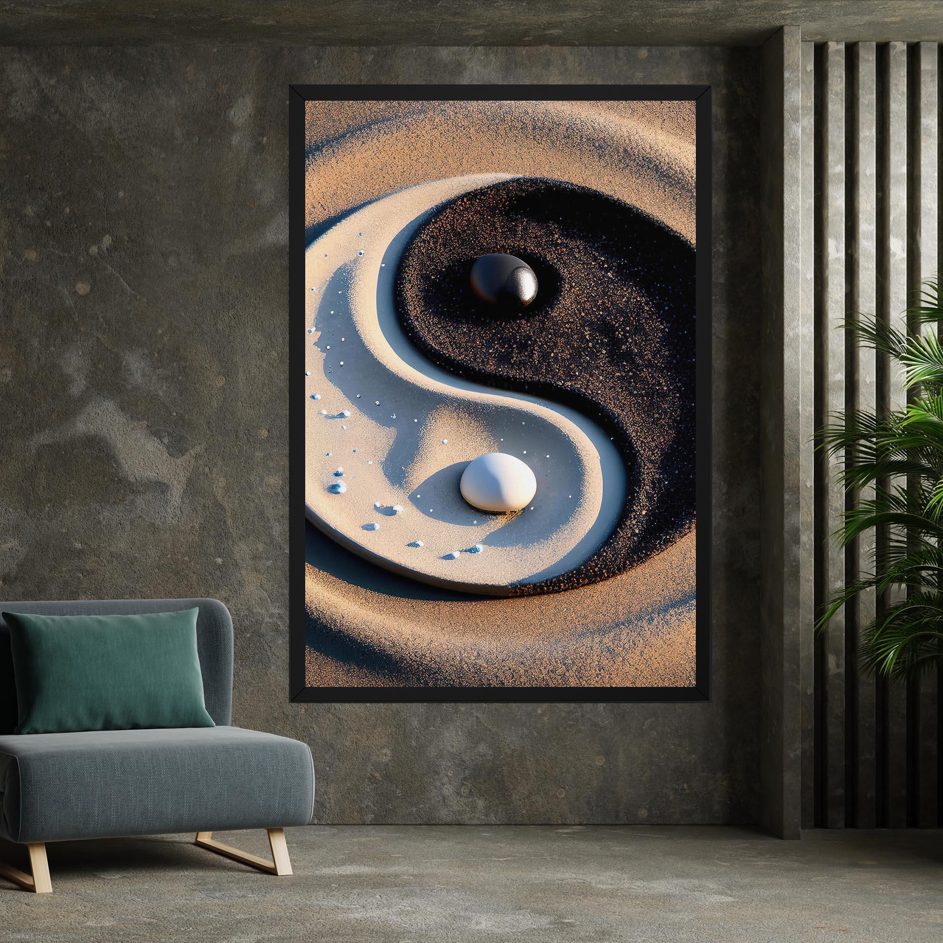 Vászonkép Pretty Sand Yinyang mockup 7