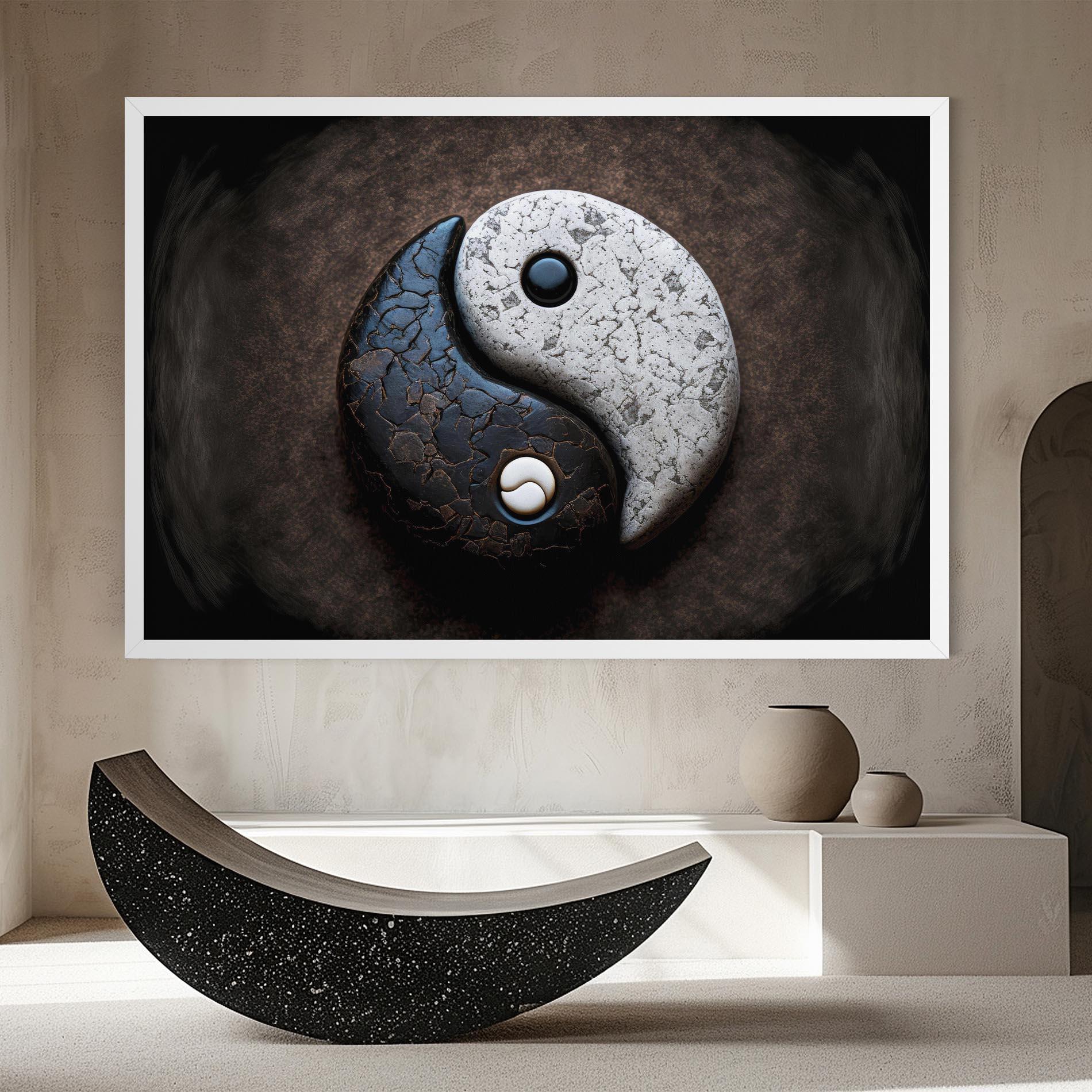 Vászonkép Black Stone Yinyang mockup 8