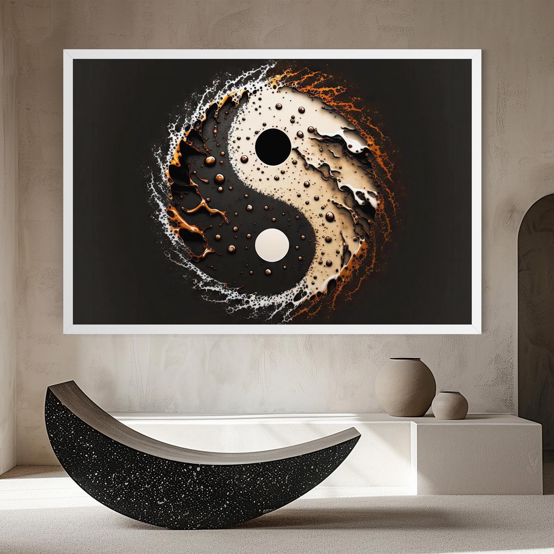Vászonkép Brown Liquid Yinyang mockup 8