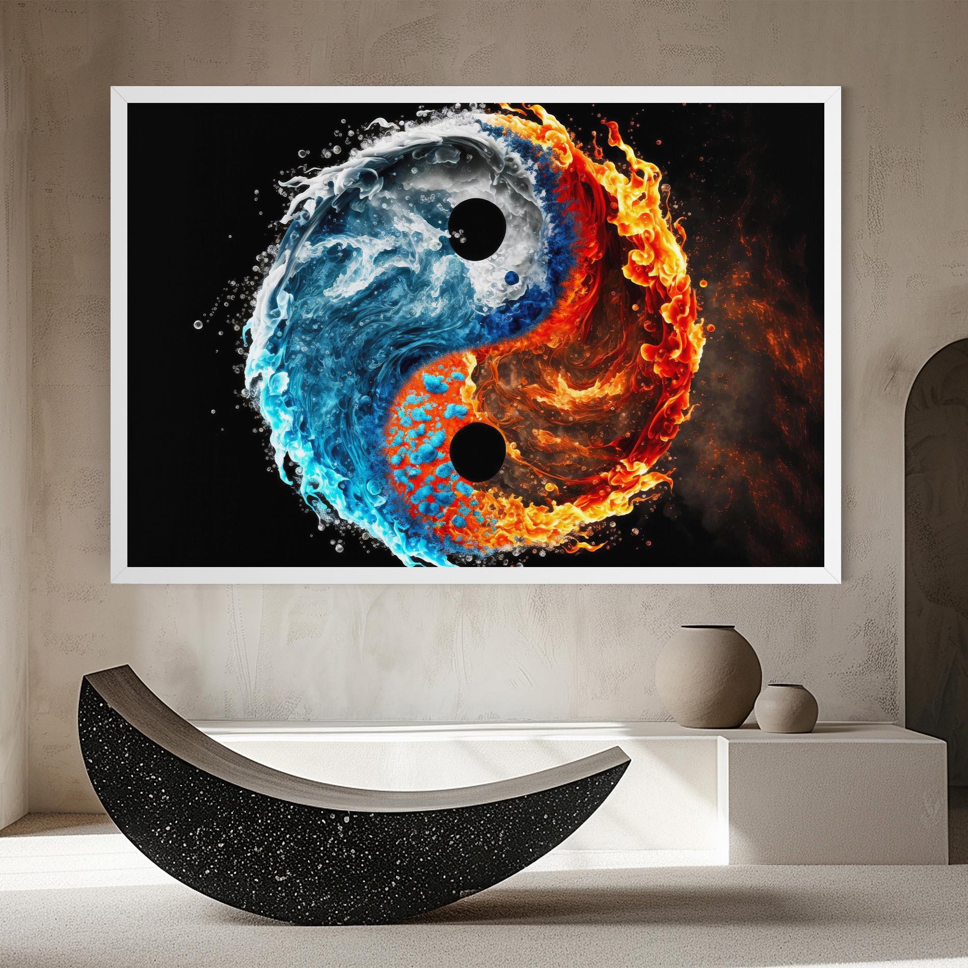Vászonkép Fire Water Yin Yang mockup 8