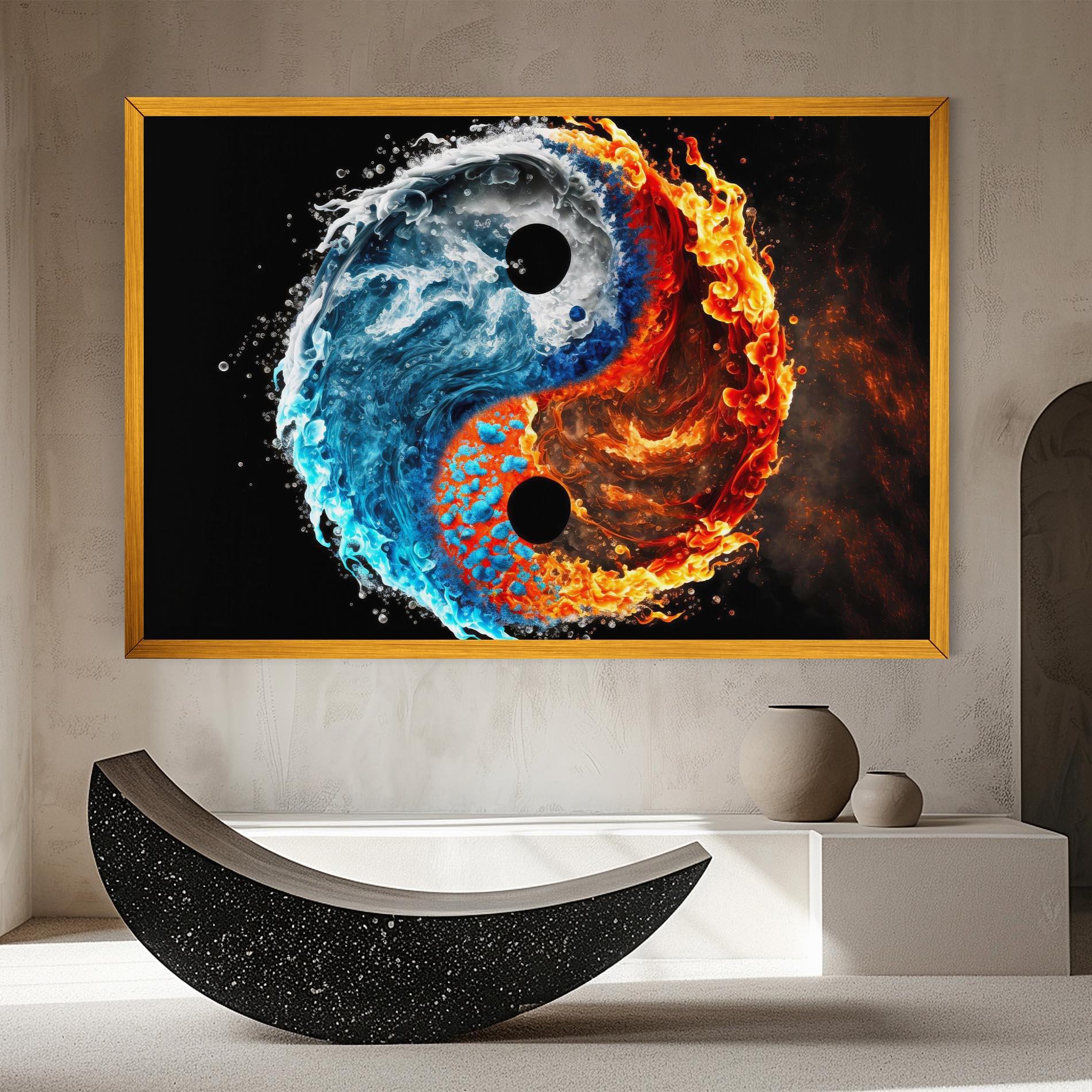 Vászonkép Fire Water Yin Yang mockup 8
