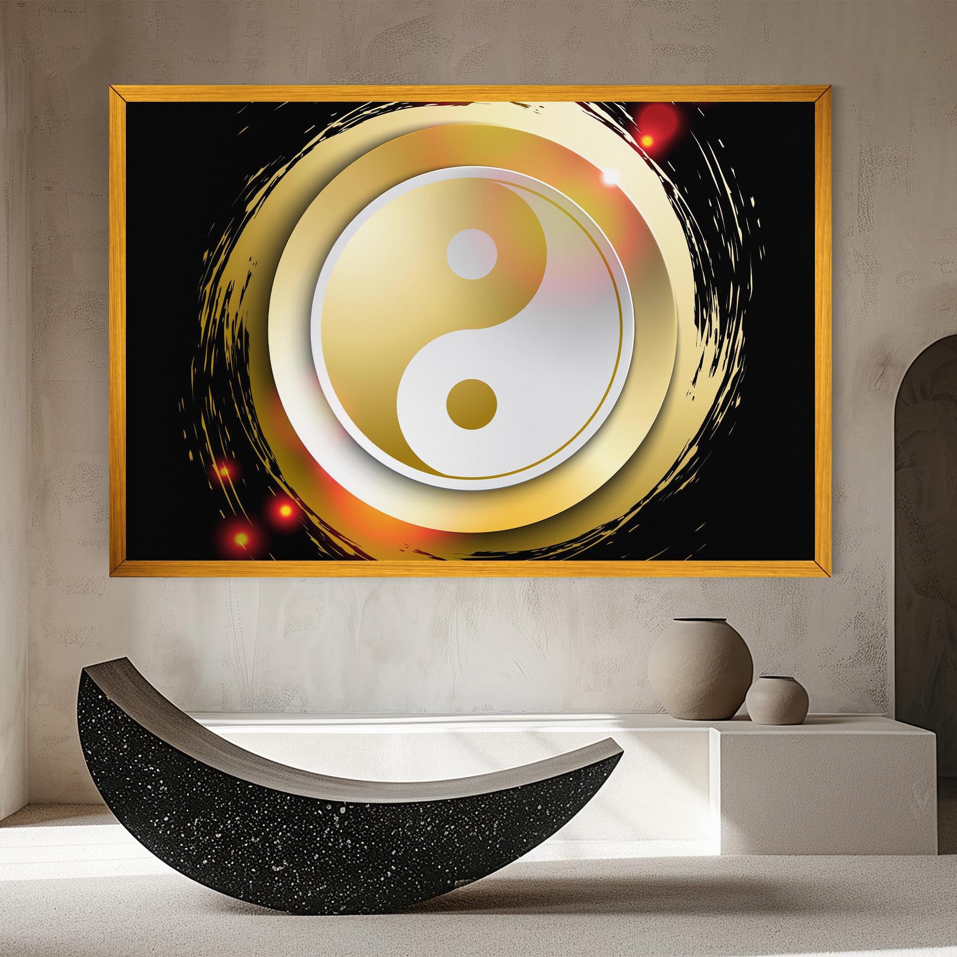 Vászonkép Gold Light Yinyang mockup 8