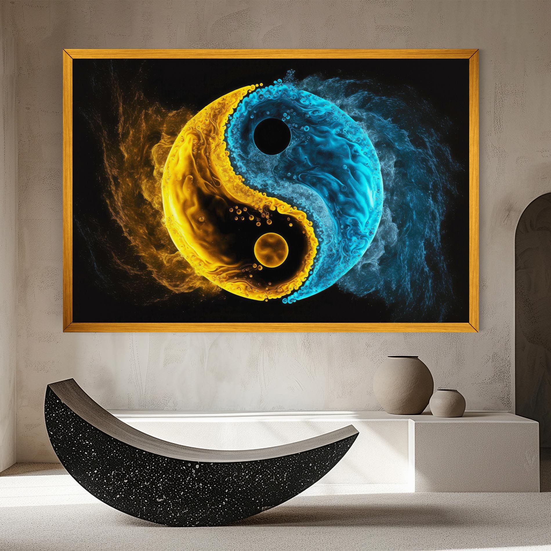 Yellow Blue Yinyang mockup 8