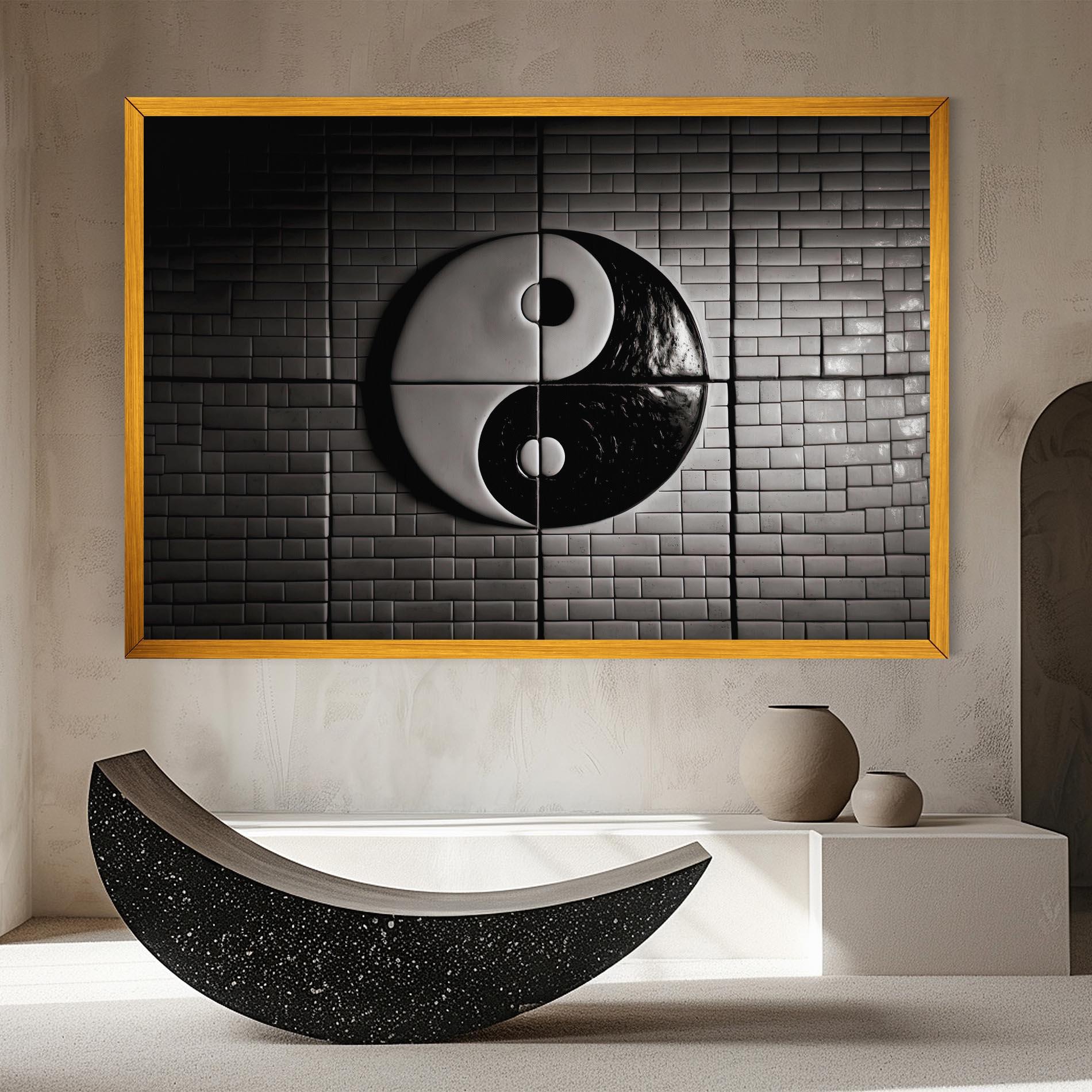Vászonkép Yinyang Tiles Wall mockup 8
