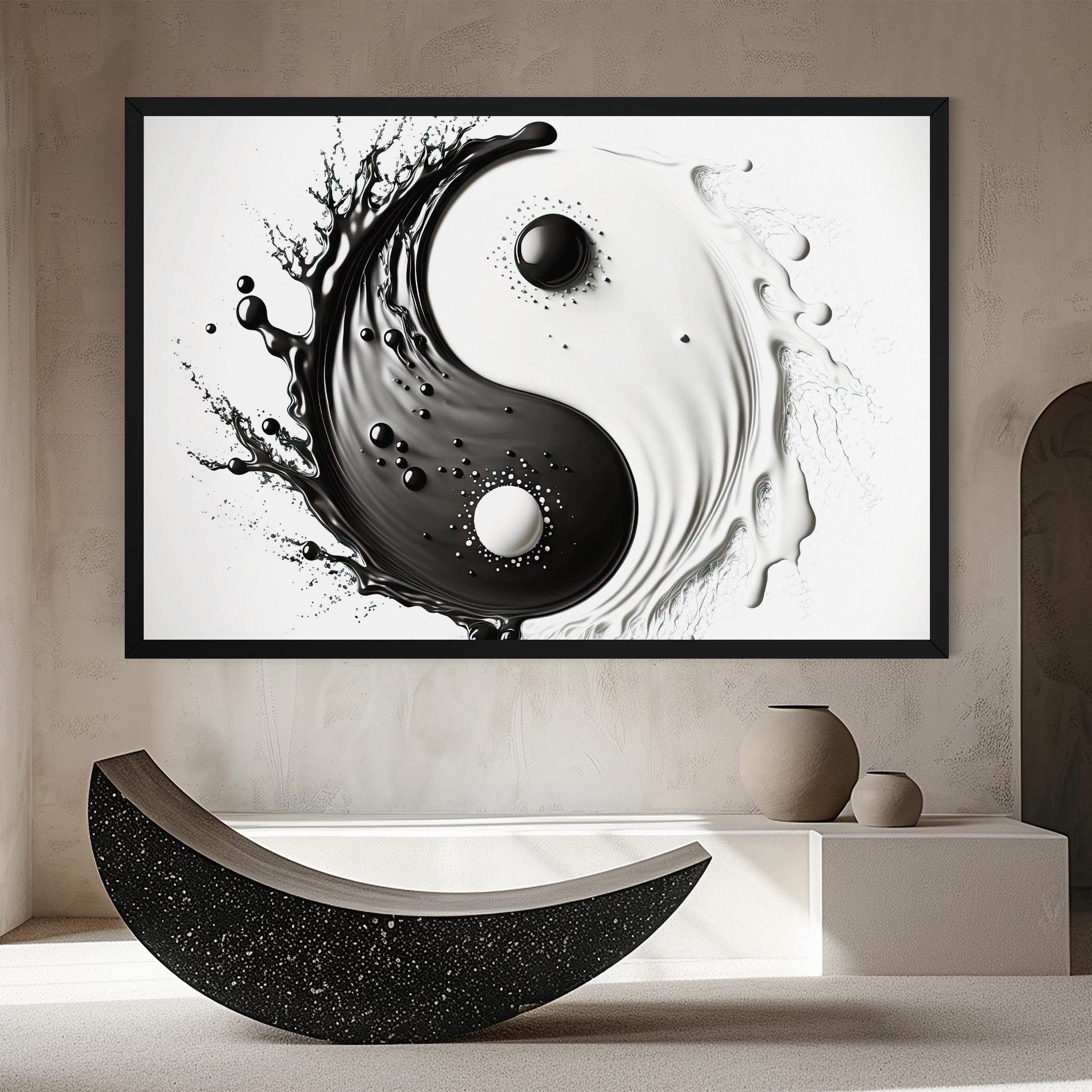 Black Liquid Yinyang mockup 8