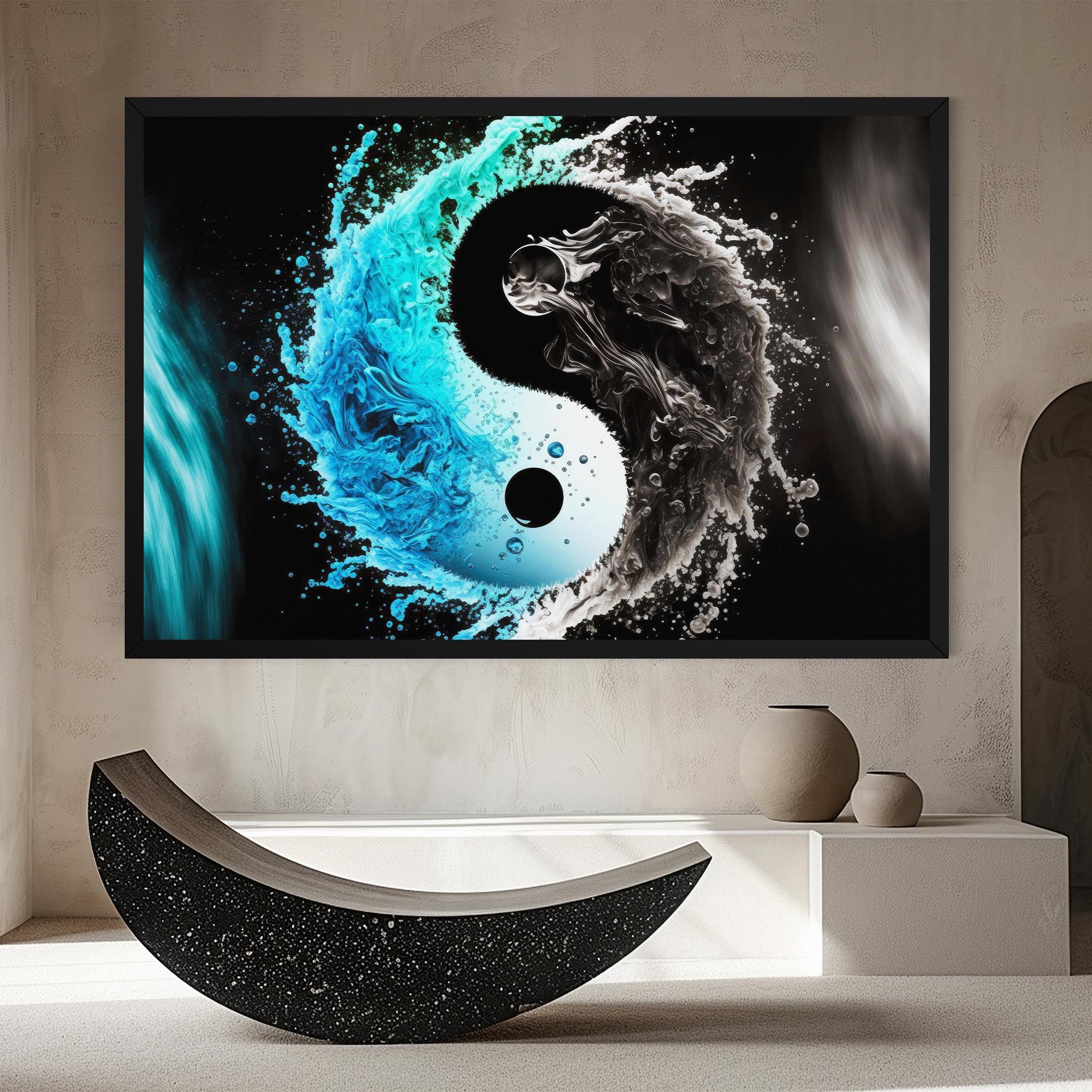 Blue Black Yinyang mockup 8