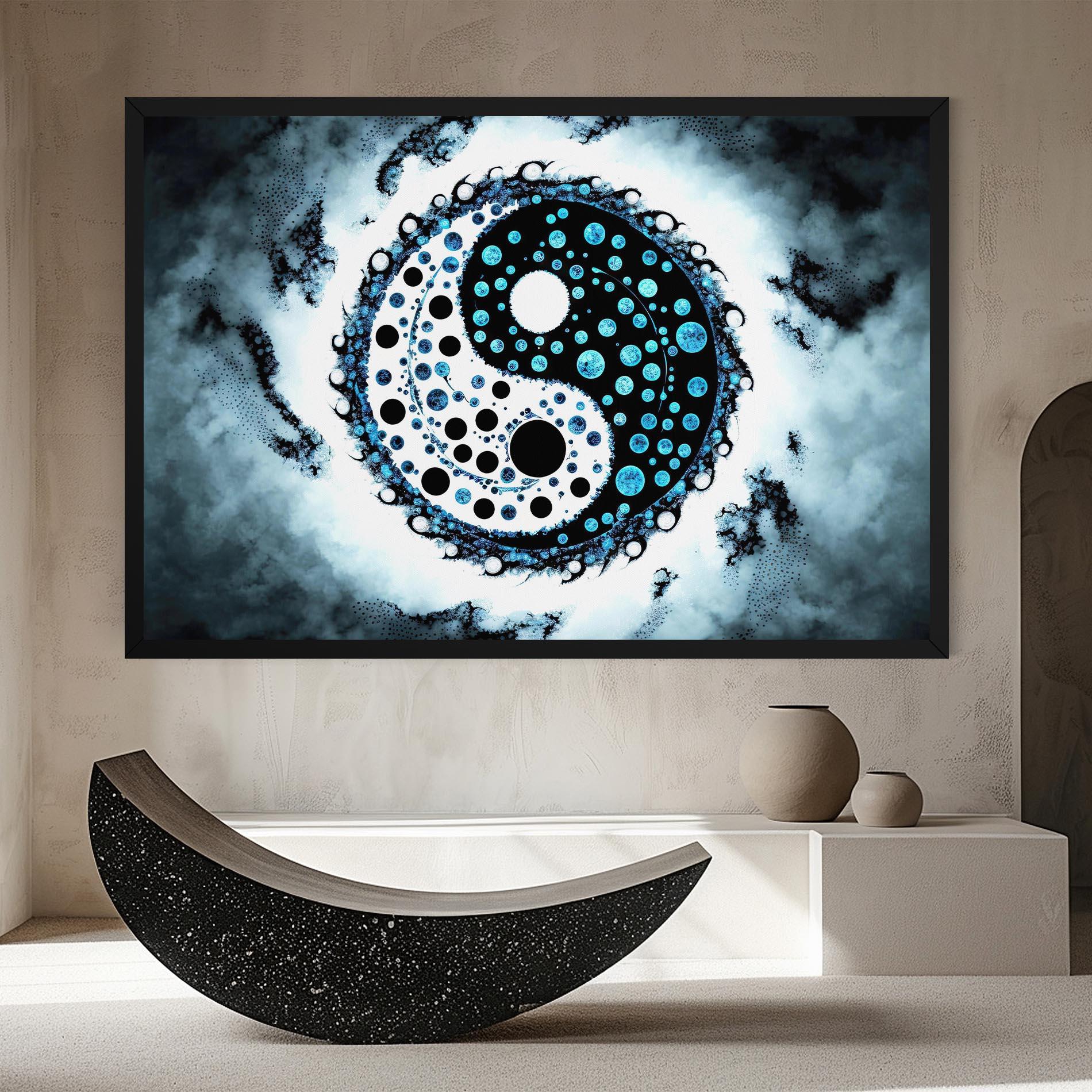 Vászonkép Blue White Yinyang mockup 8
