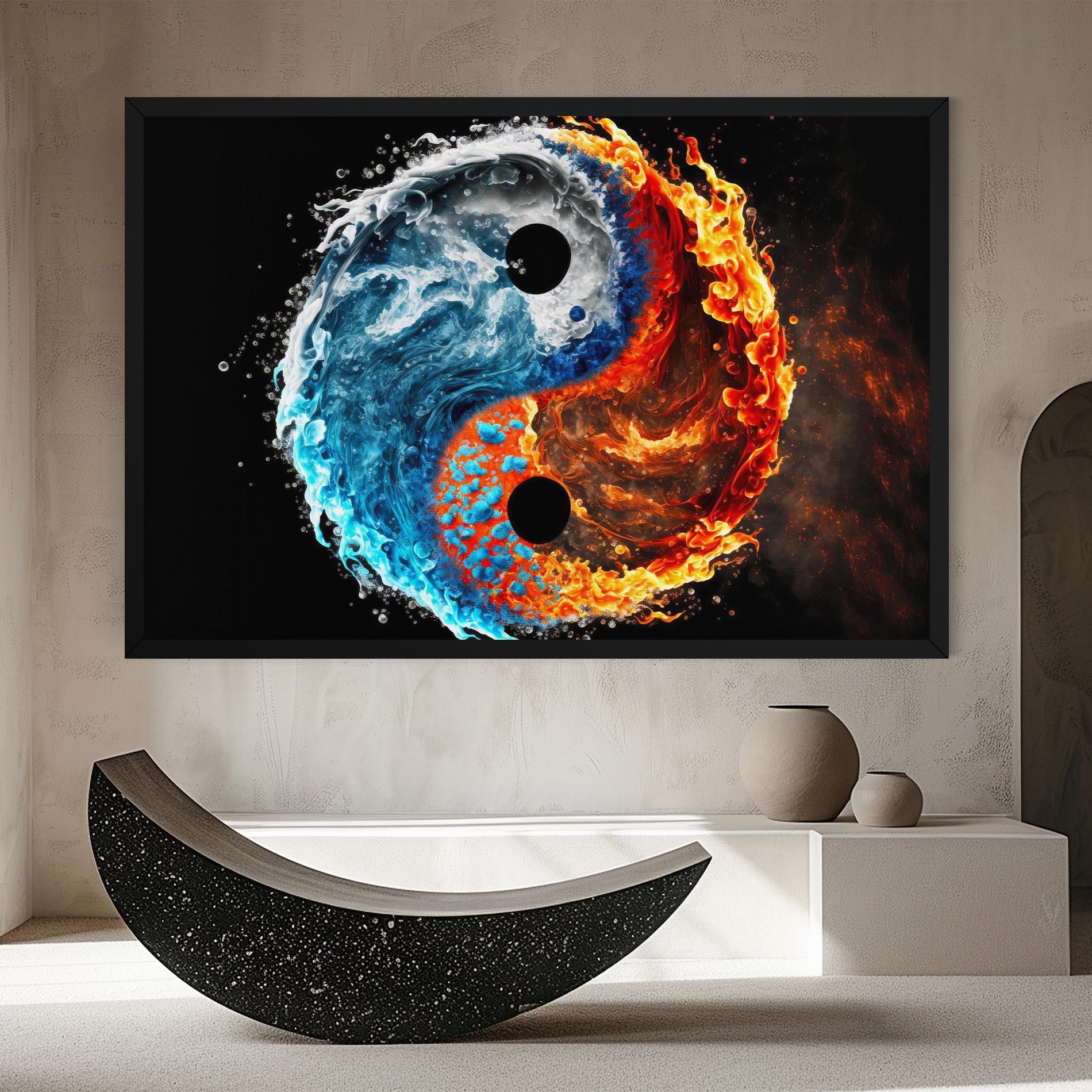 Vászonkép Fire Water Yin Yang mockup 8