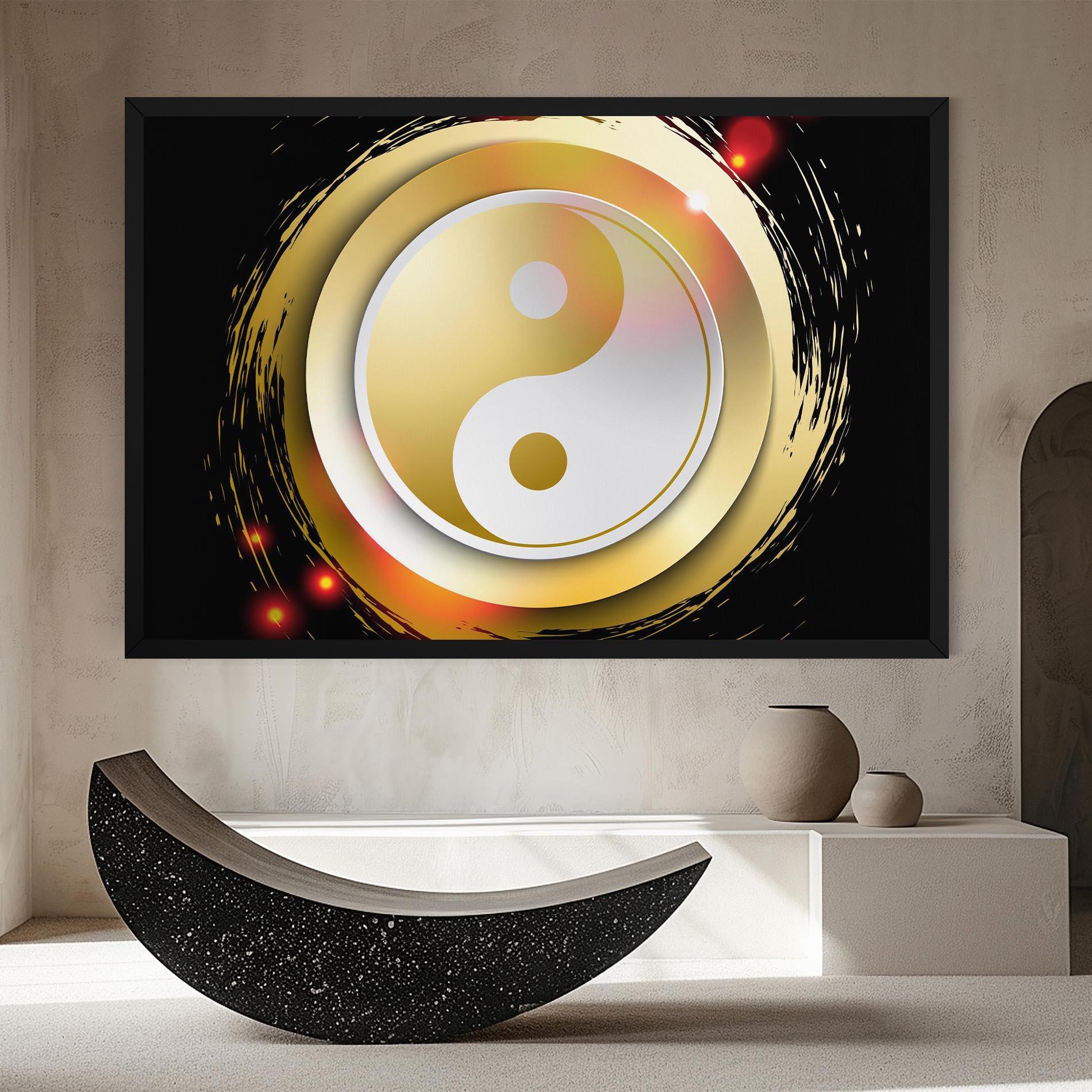 Vászonkép Gold Light Yinyang mockup 8