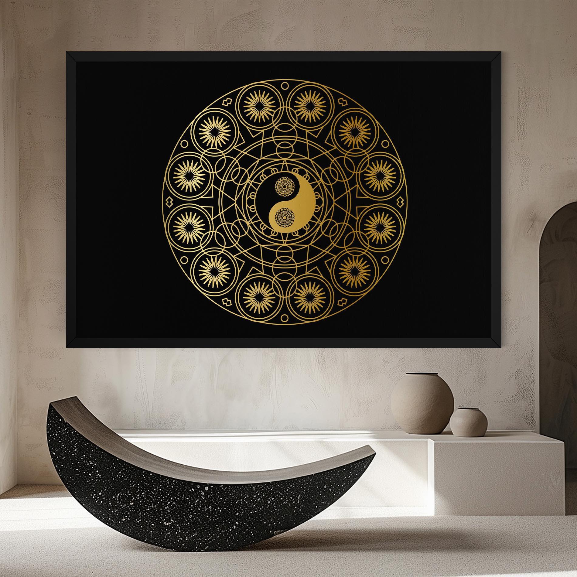 Vászonkép Gold Meditation Mandala mockup 8