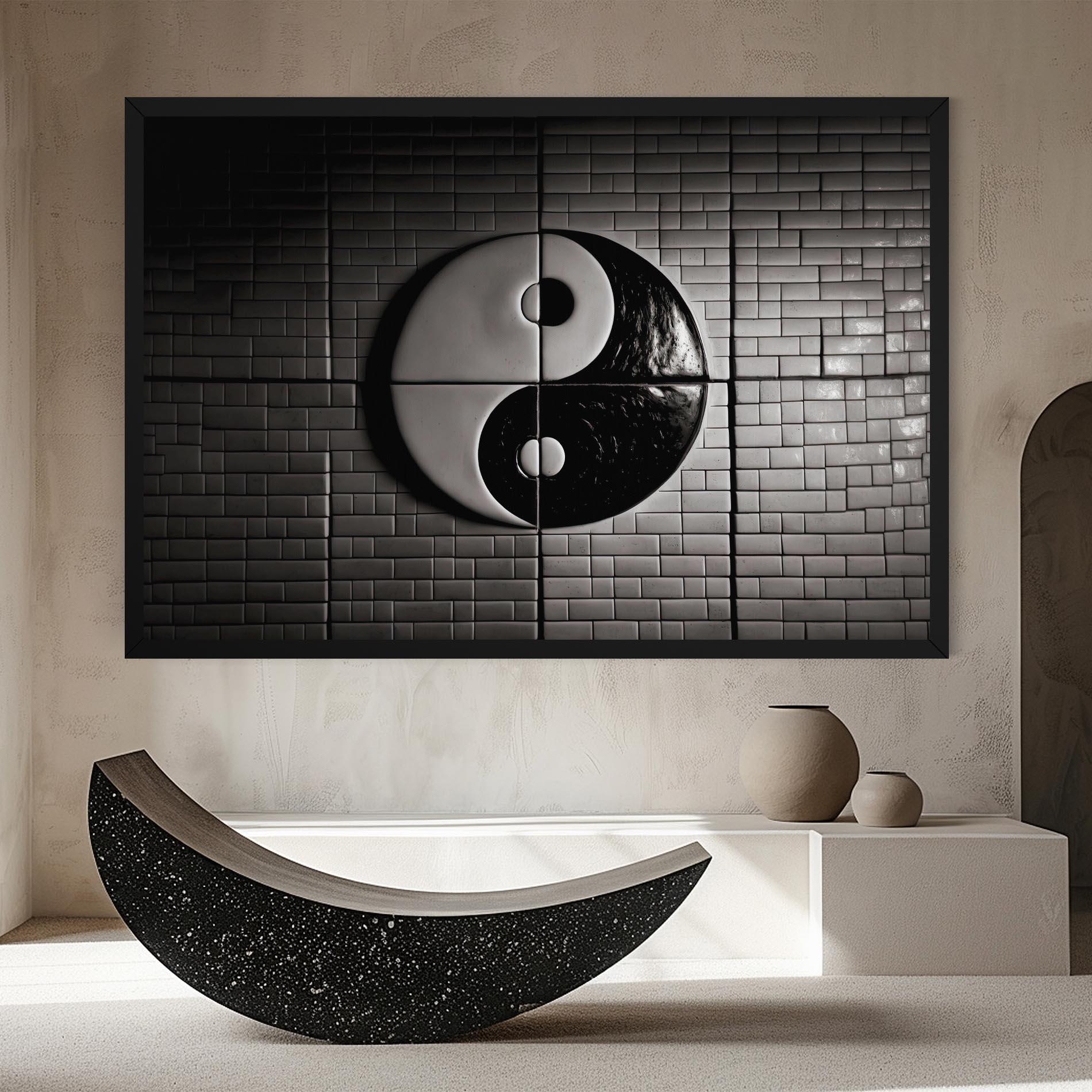 Vászonkép Yinyang Tiles Wall mockup 8