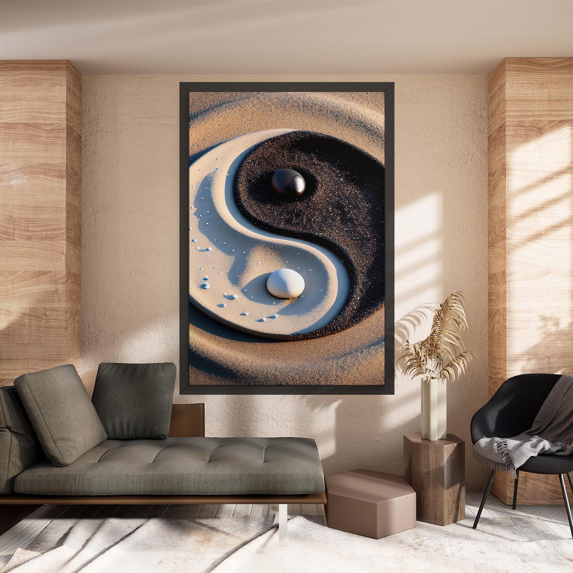 Vászonkép Pretty Sand Yinyang mockup 8