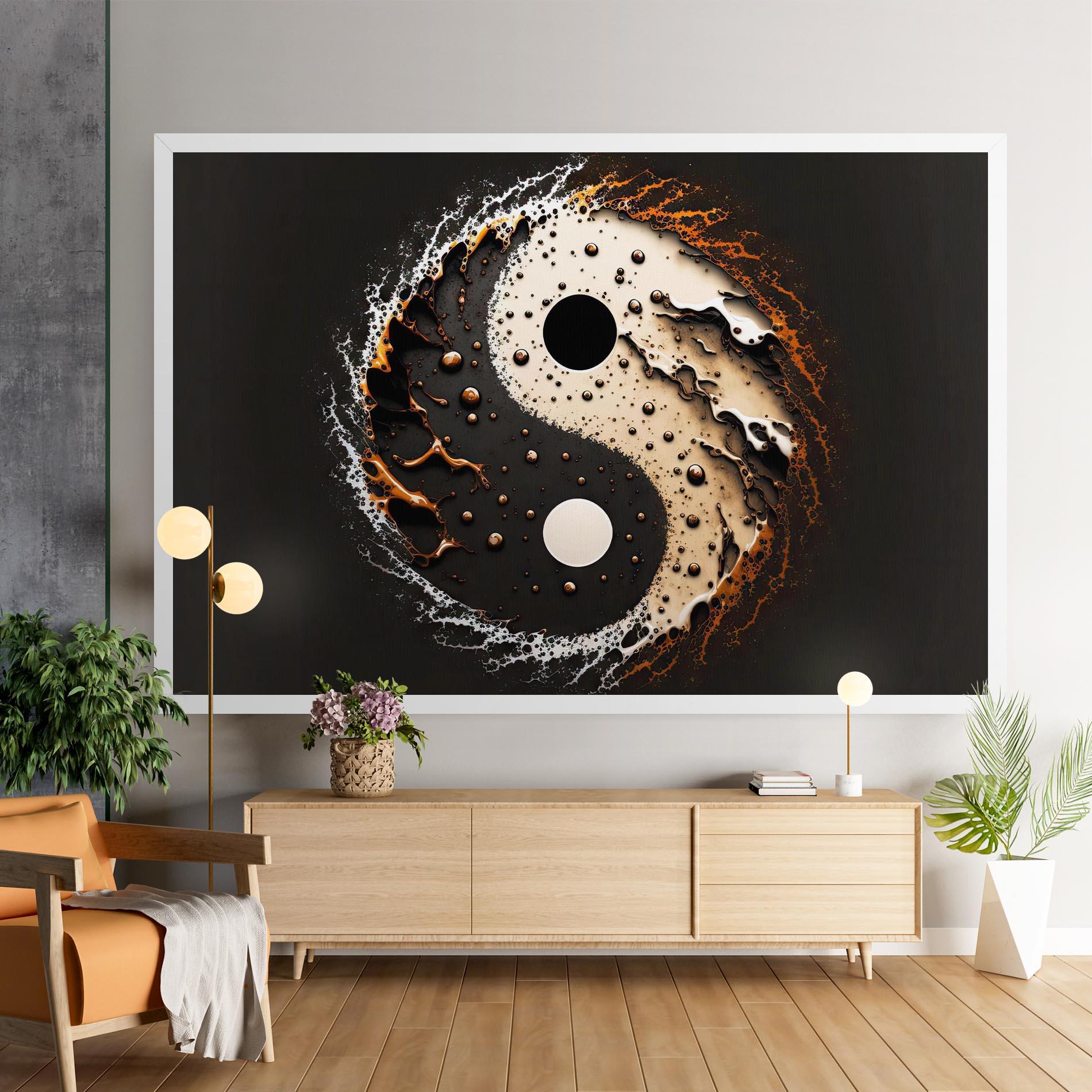 Vászonkép Brown Liquid Yinyang mockup 9