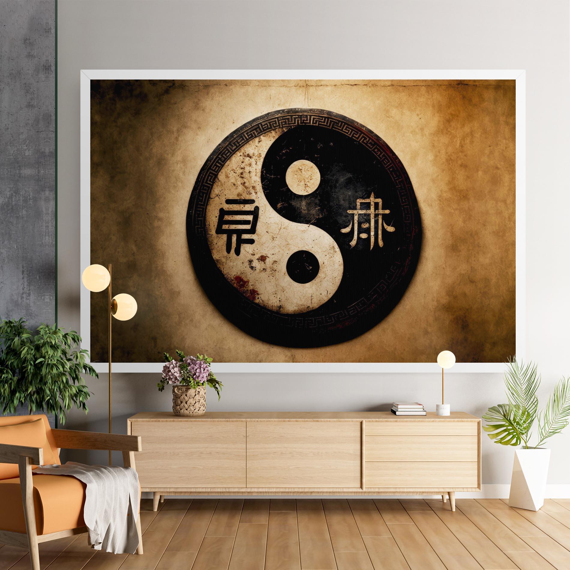 Vászonkép Chinese Yinyang mockup 9