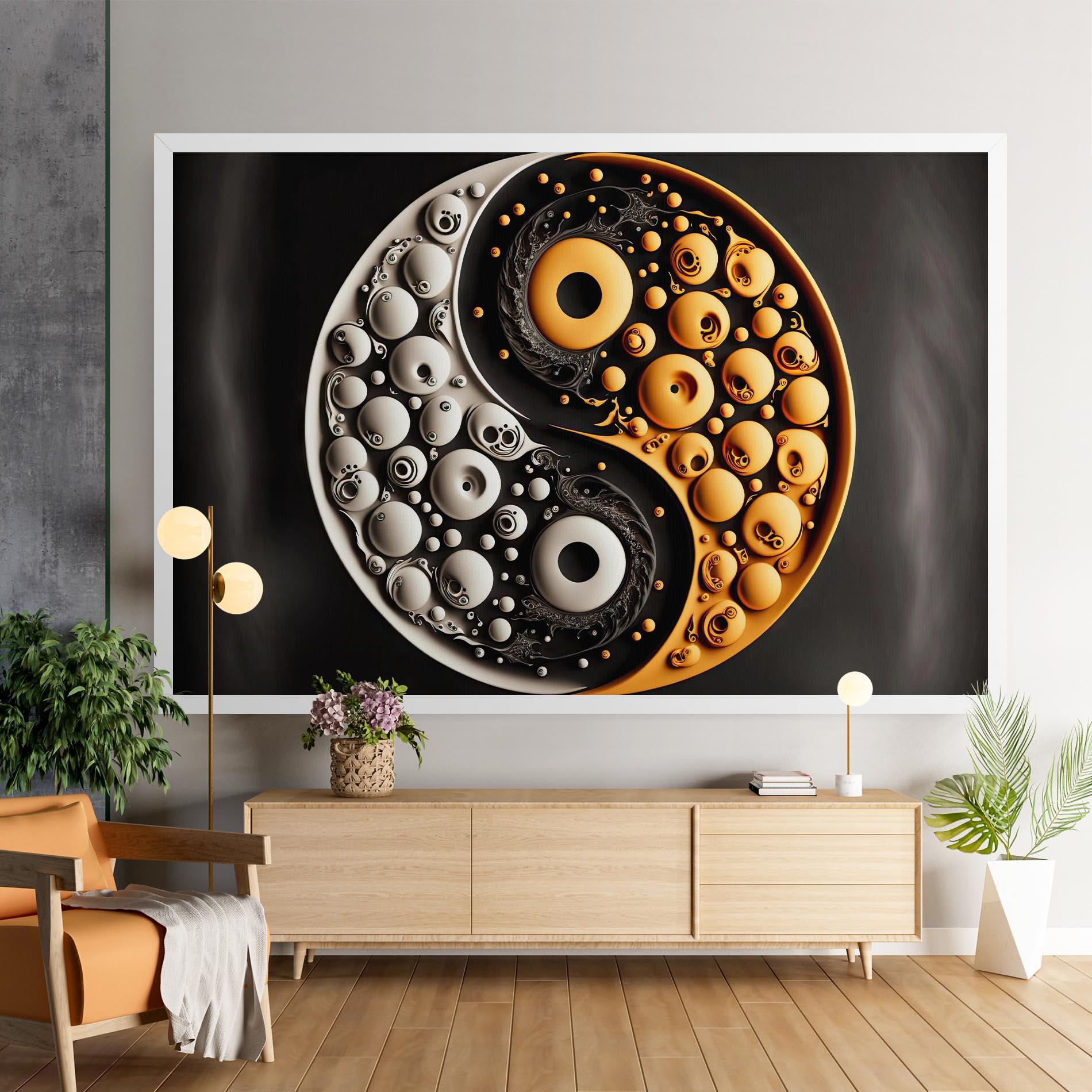 Vászonkép Cream Balls Yinyang mockup 9