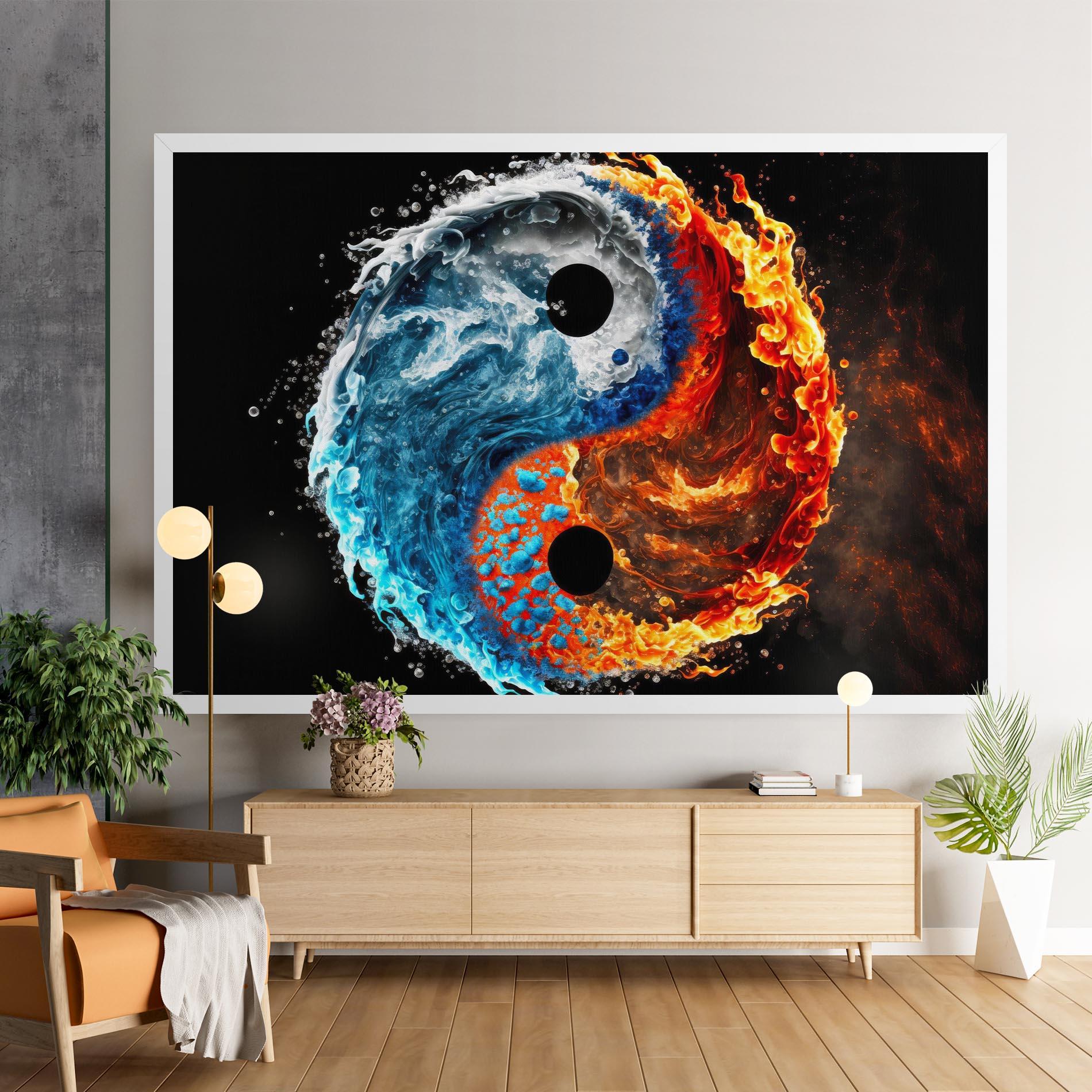 Vászonkép Fire Water Yin Yang mockup 9