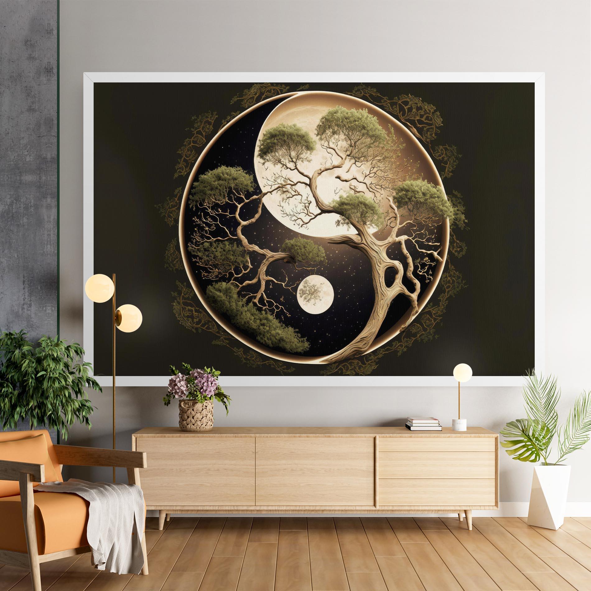 Vászonkép Green Tree Yinyang mockup 9