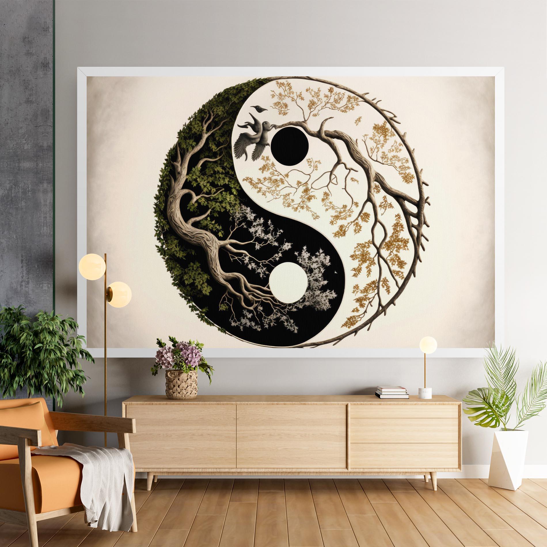 Vászonkép Tree Yinyang mockup 9