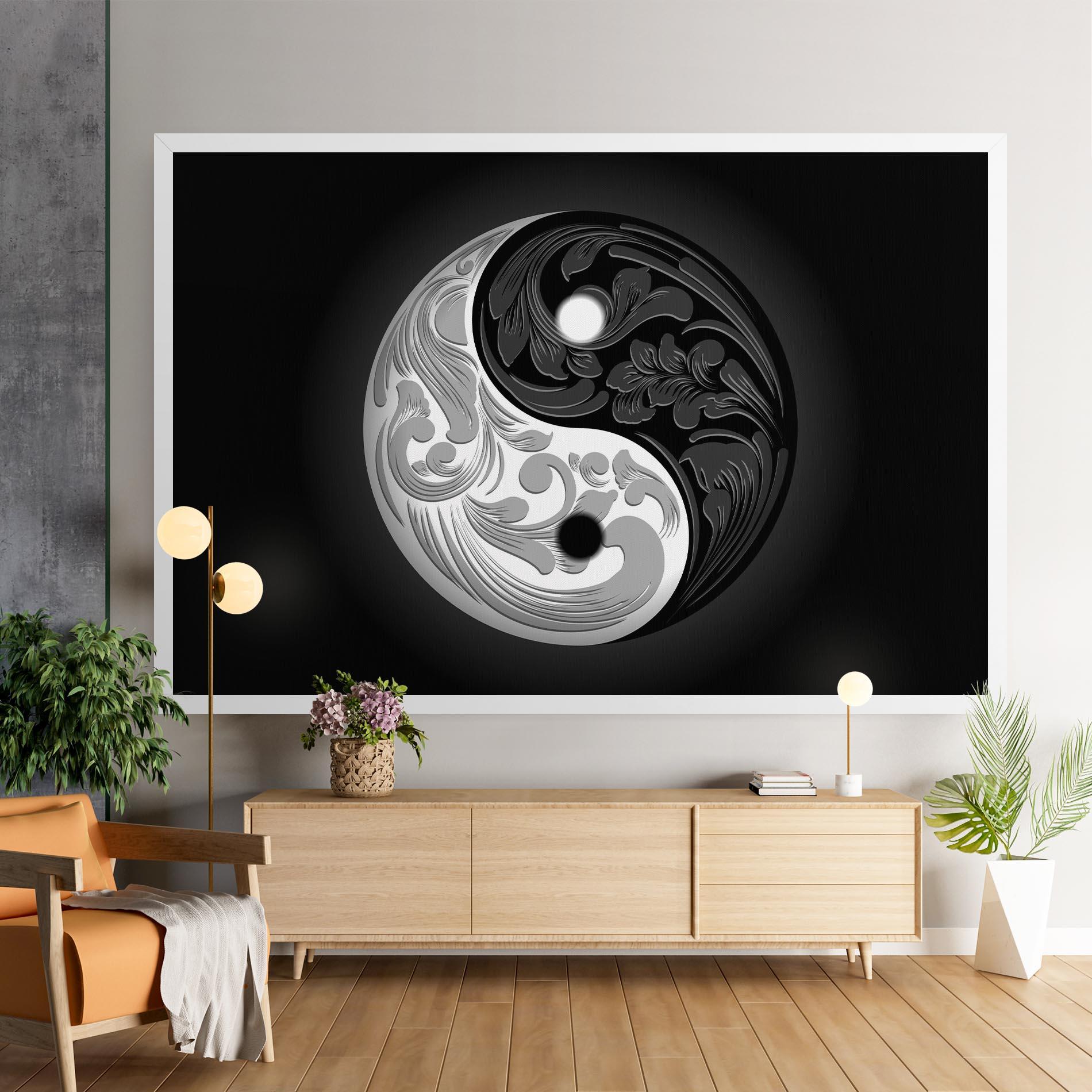 Vászonkép Yinyang Grey mockup 9