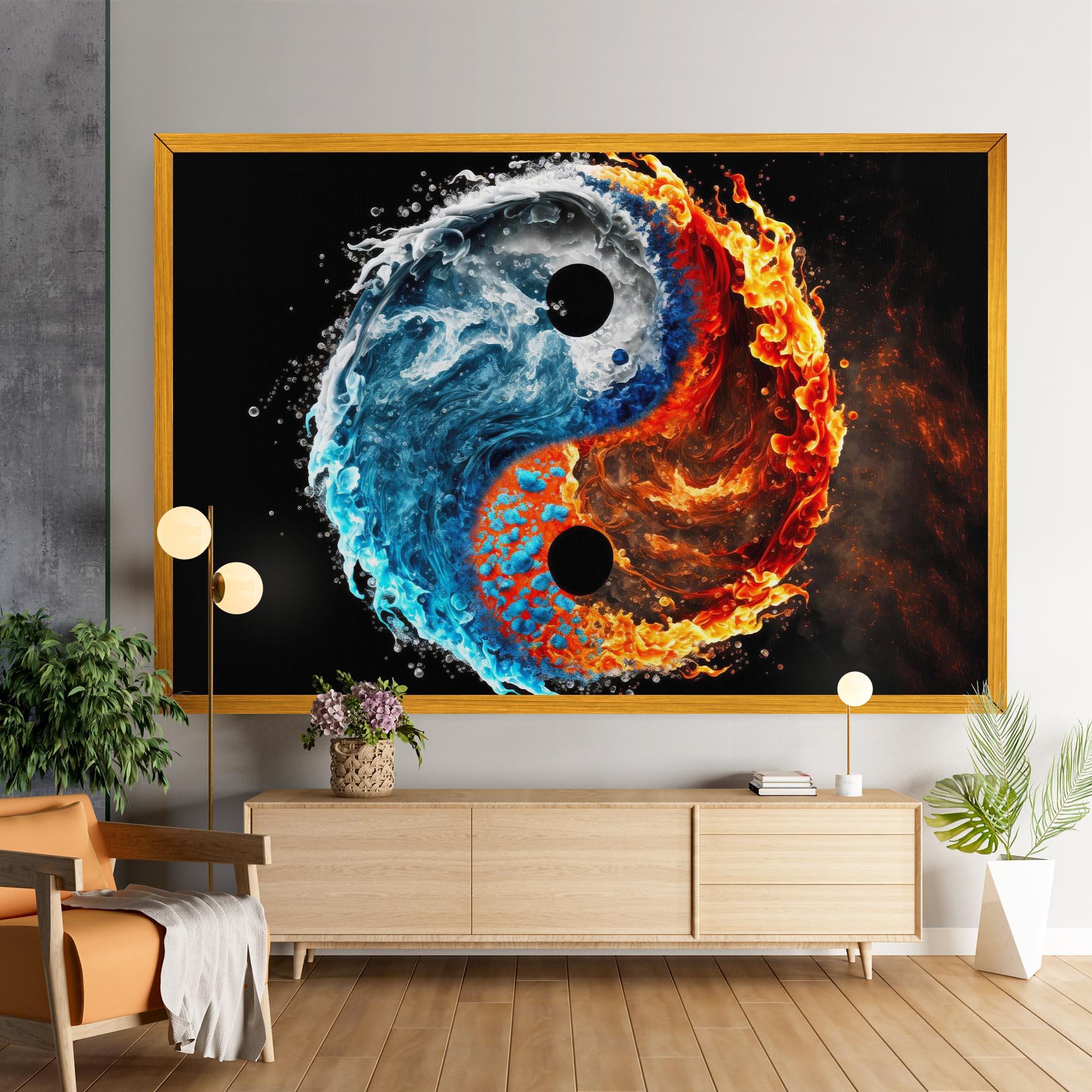 Vászonkép Fire Water Yin Yang mockup 9