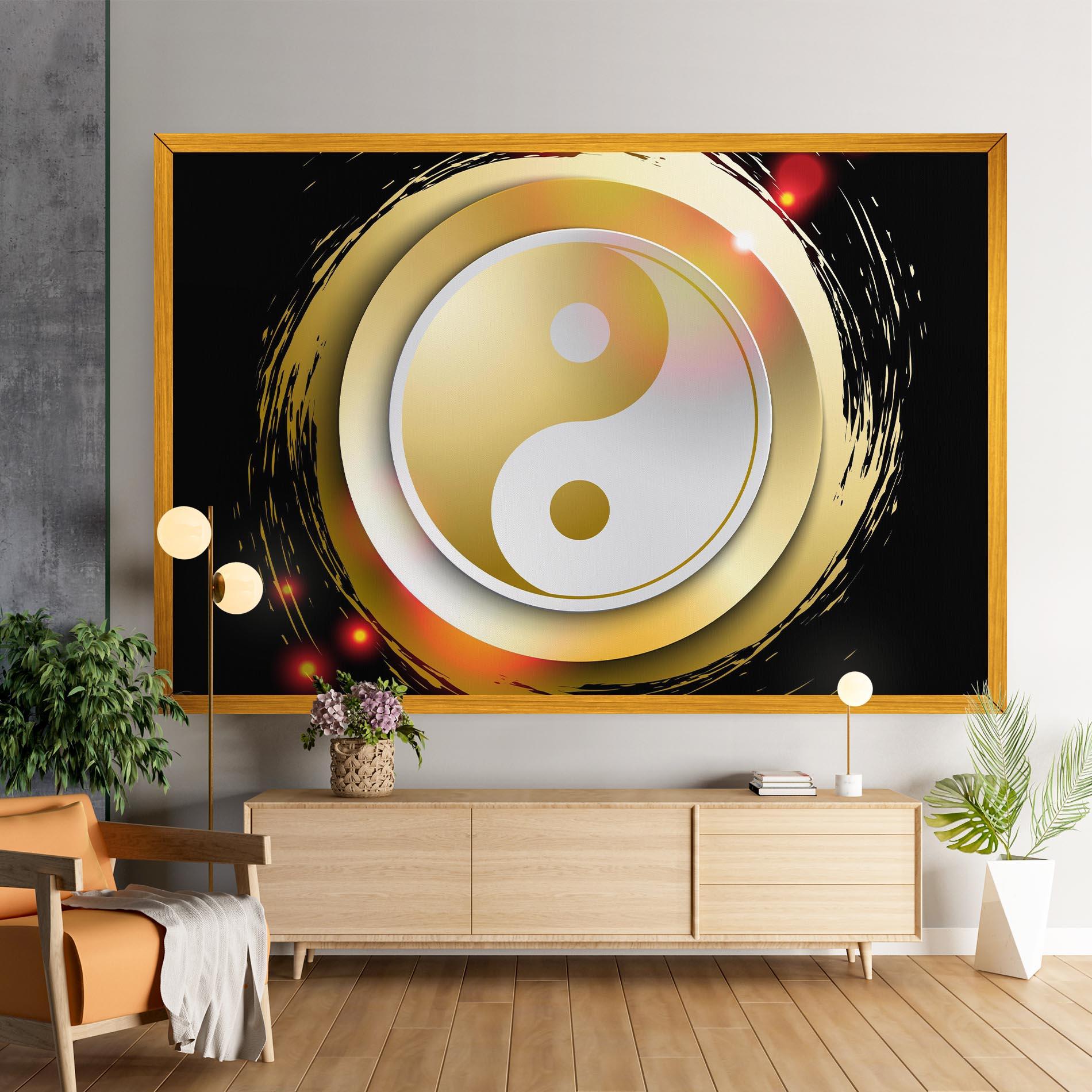 Vászonkép Gold Light Yinyang mockup 9